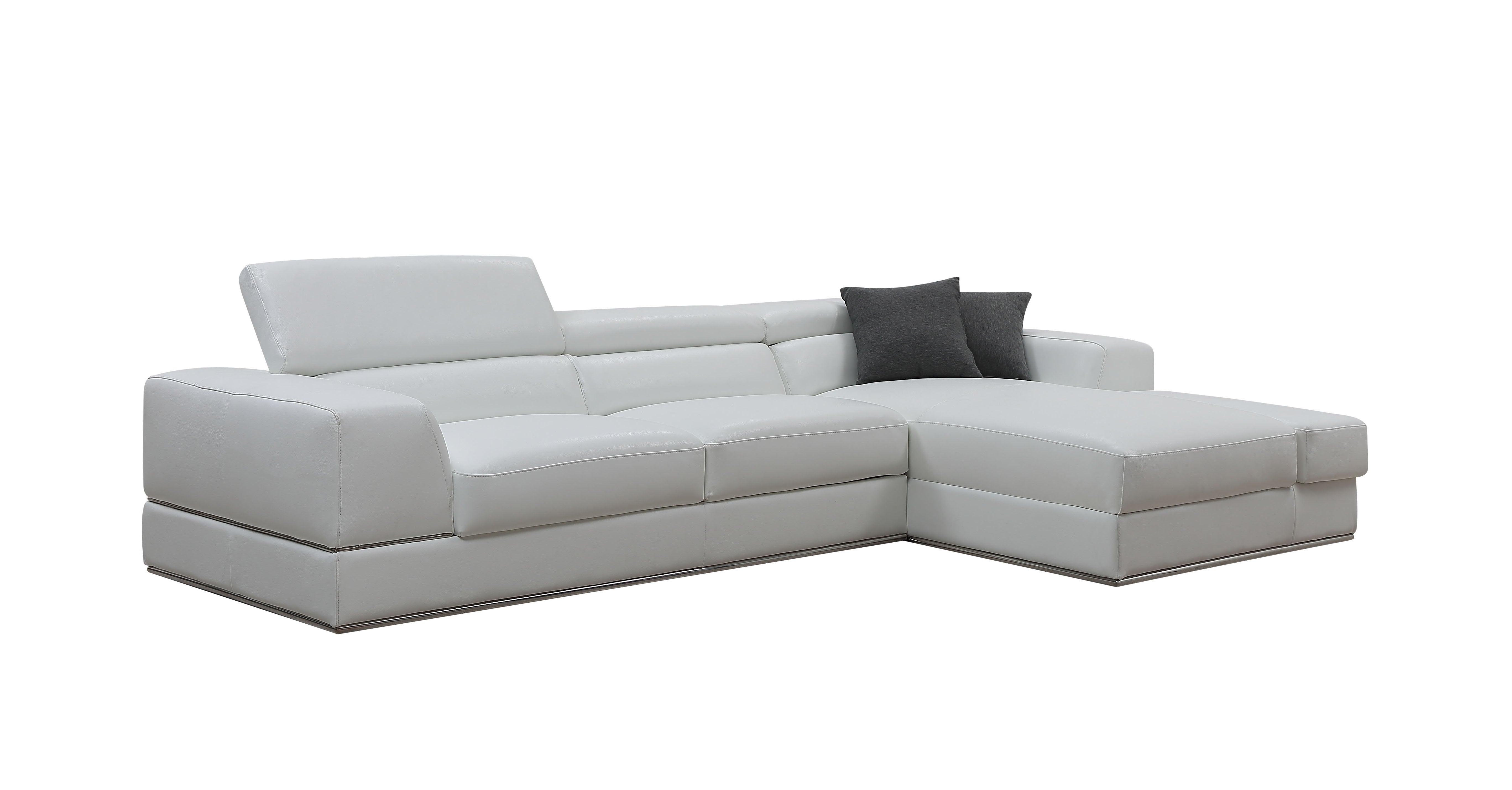 Divani Casa Pella Mini Modern Leather Right Facing Sectional Sofa