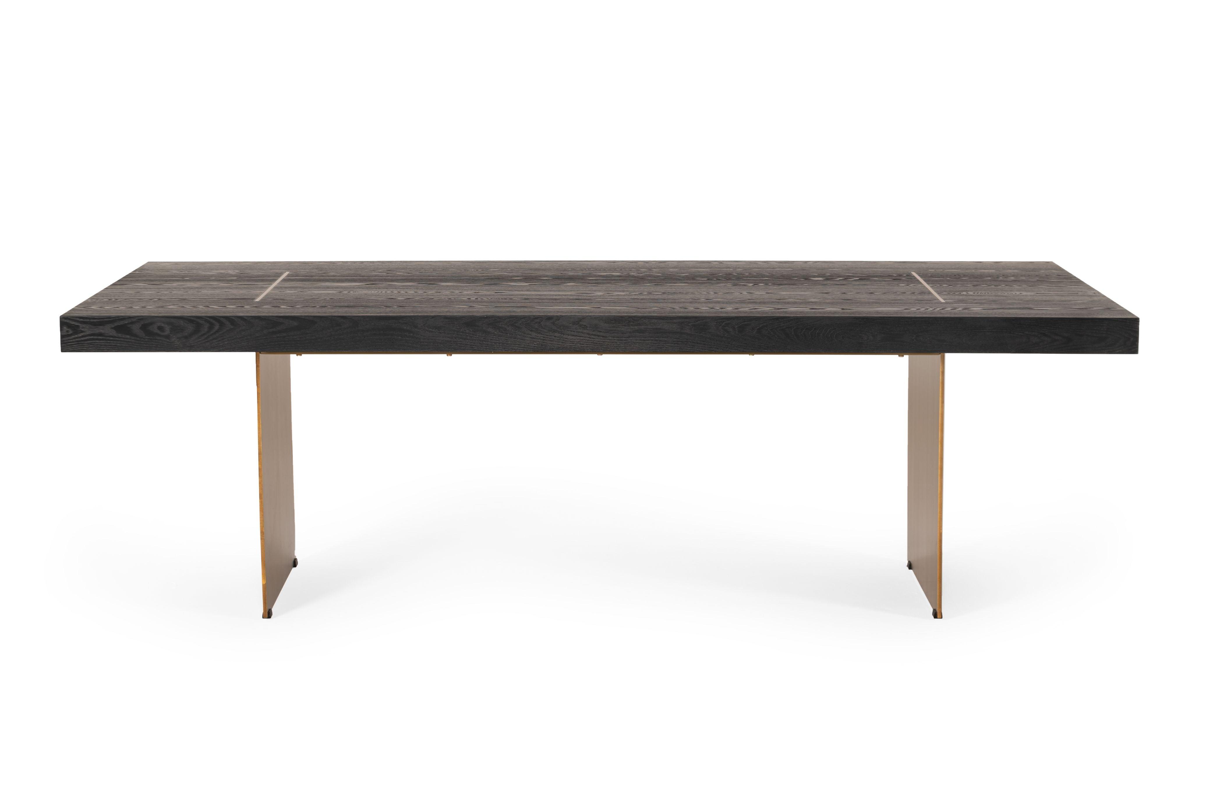 Modrest Perret Large Glam Ash Brushed Dining Table