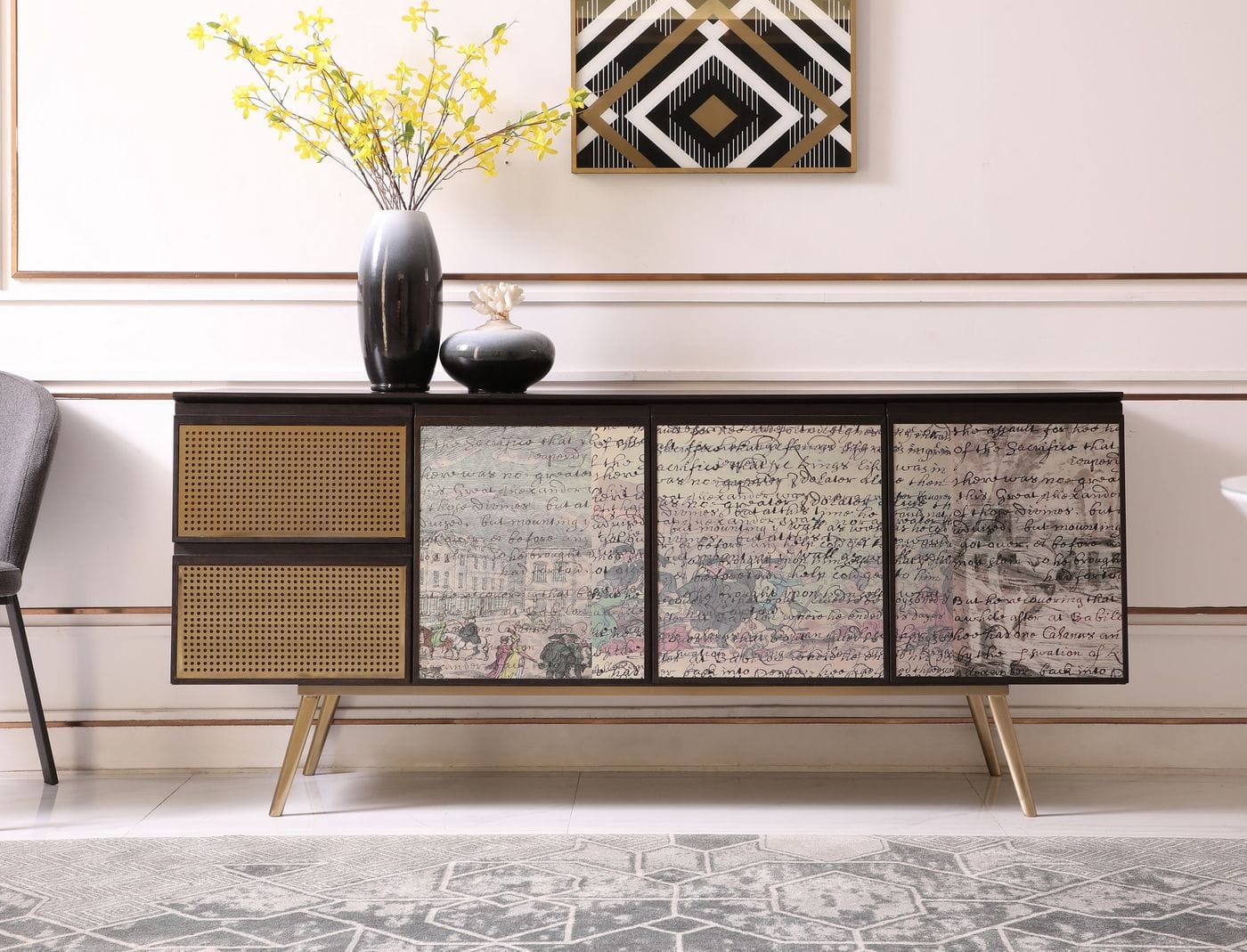 Modrest Phelan Modern Smoked Ash Buffet