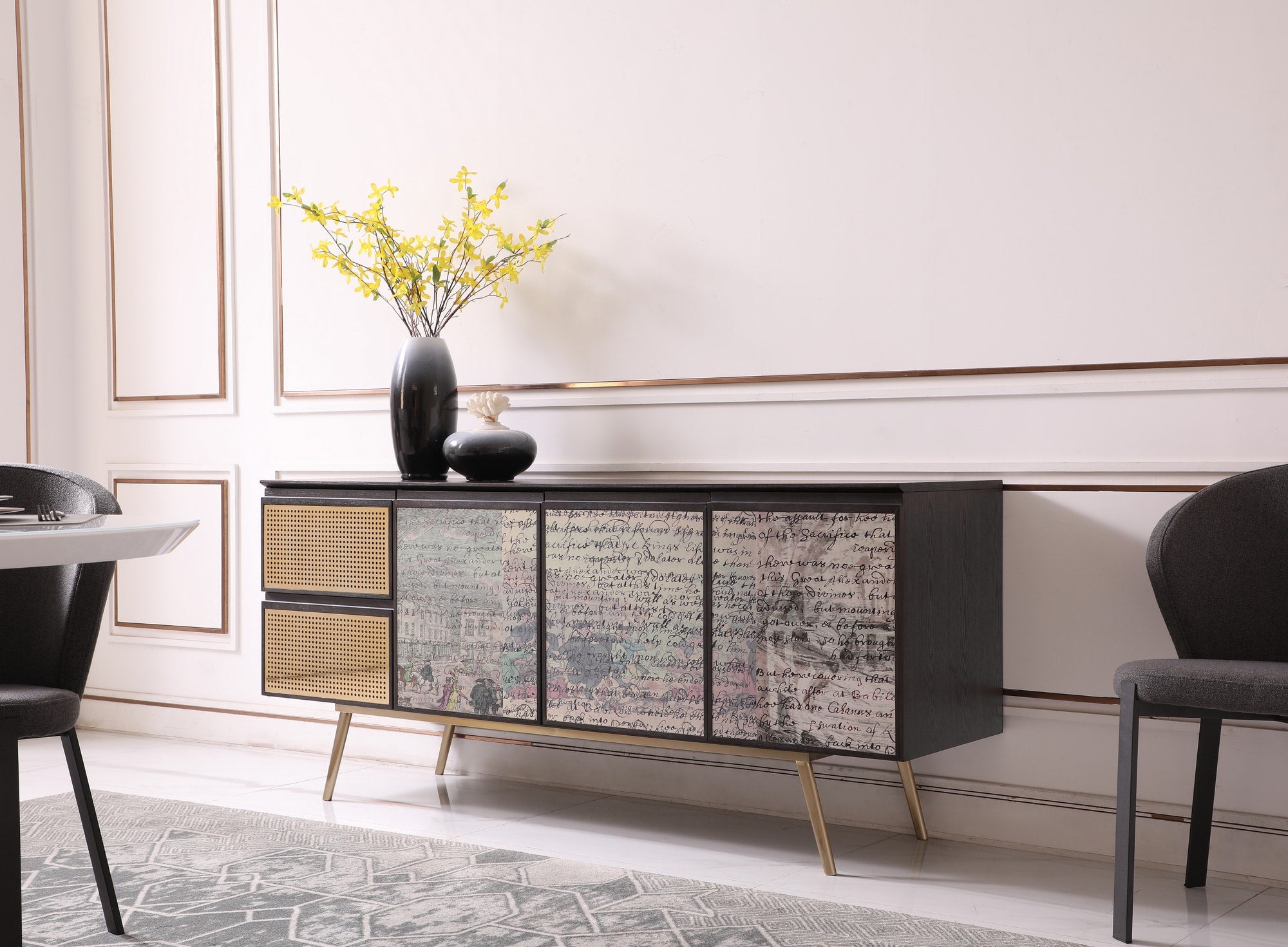 Modrest Phelan Modern Smoked Ash Buffet