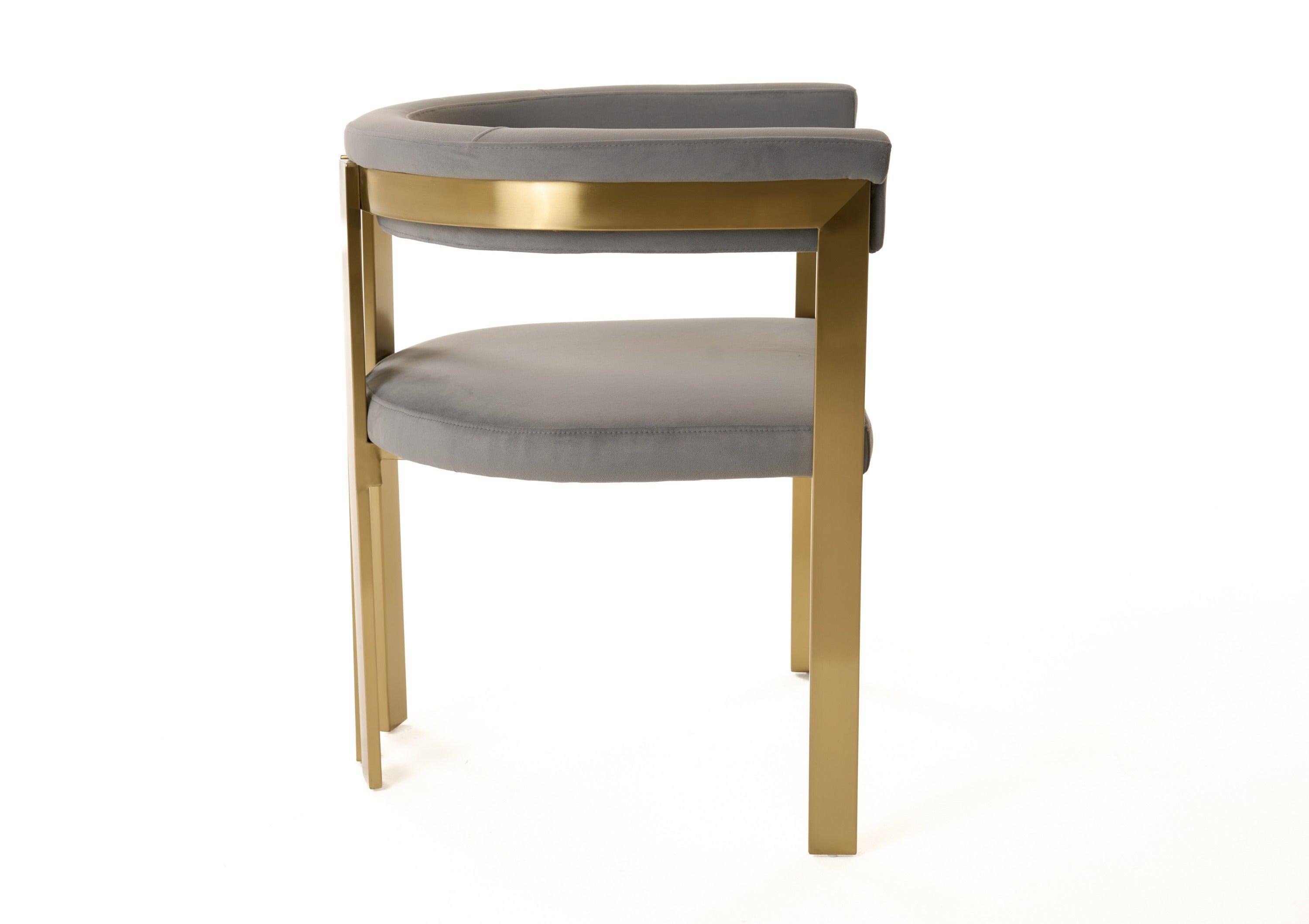 Modrest Pontiac Modern Velvet Champagne Dining Chair