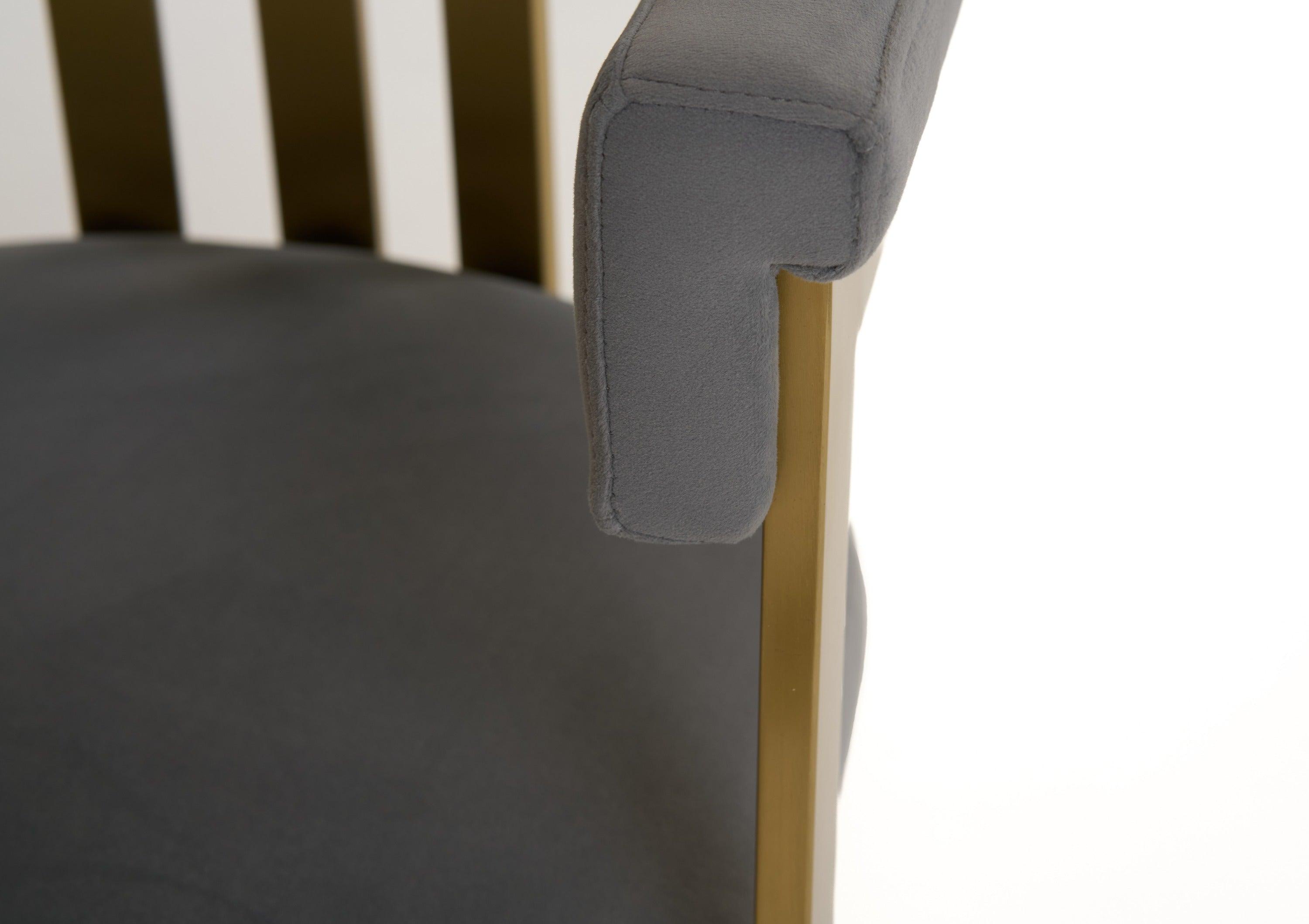 Modrest Pontiac Modern Velvet Champagne Dining Chair