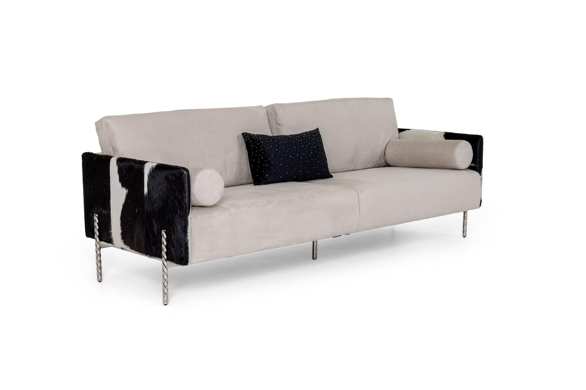 Divani Casa Pueblo Modern Cowhide Sofa