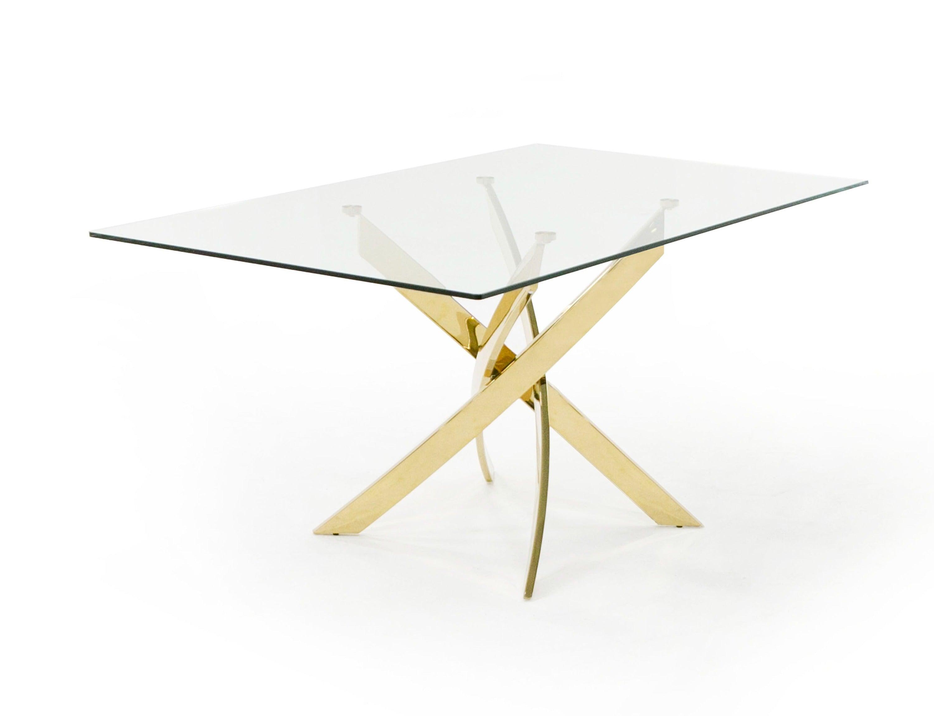 Modrest Pyrite Modern Glass and Dining Table