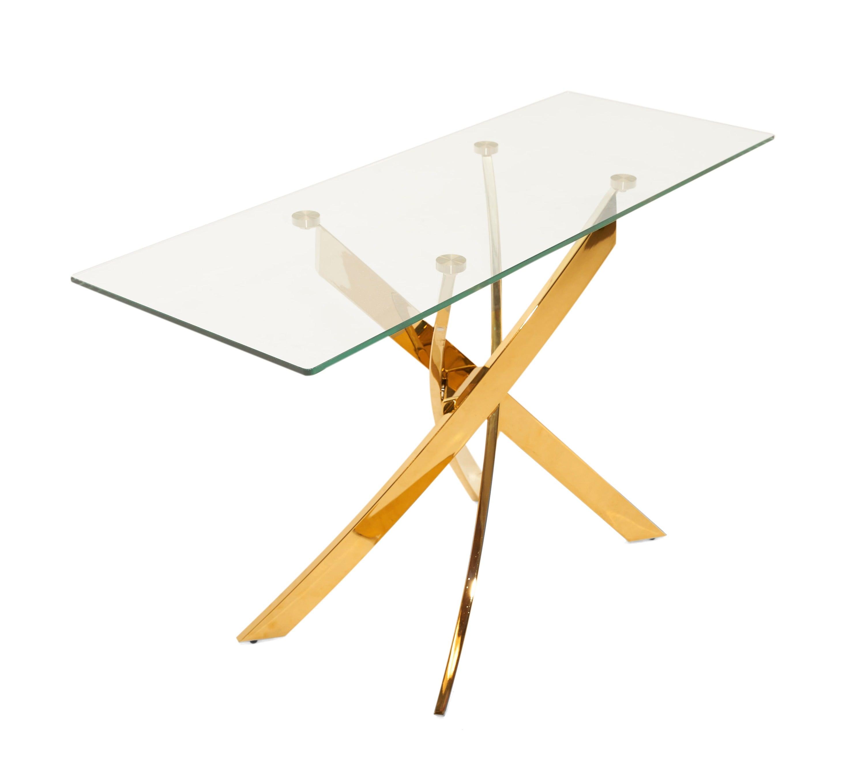 Modrest Pyrite Modern Glass and Console Table