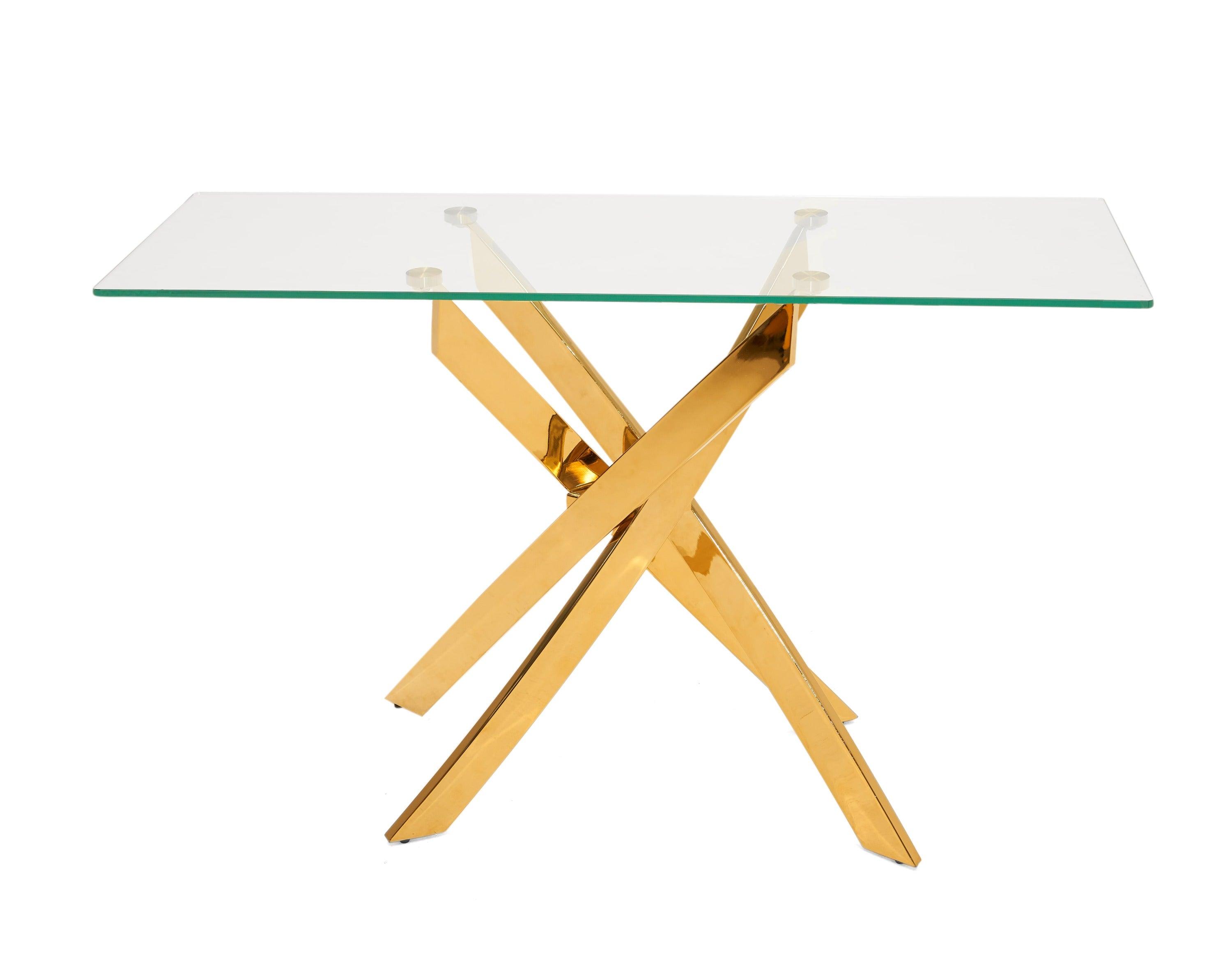 Modrest Pyrite Modern Glass and Console Table