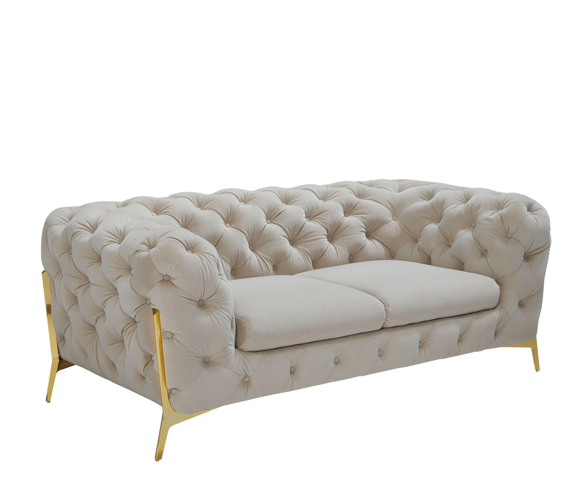 Divani Casa Quincey Transitional Velvet Loveseat