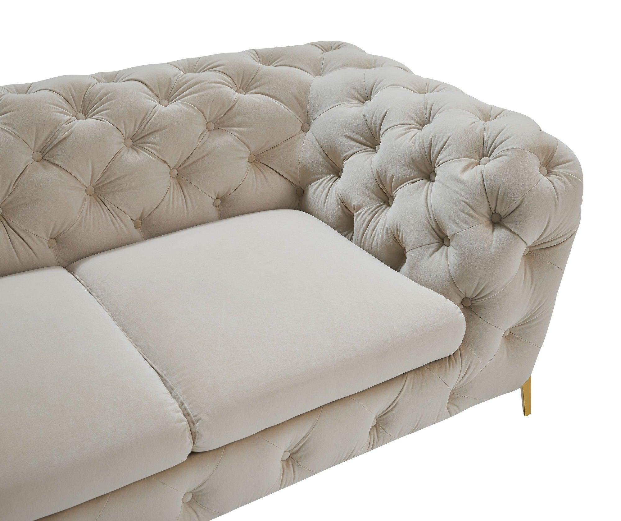 Divani Casa Quincey Transitional Velvet Loveseat