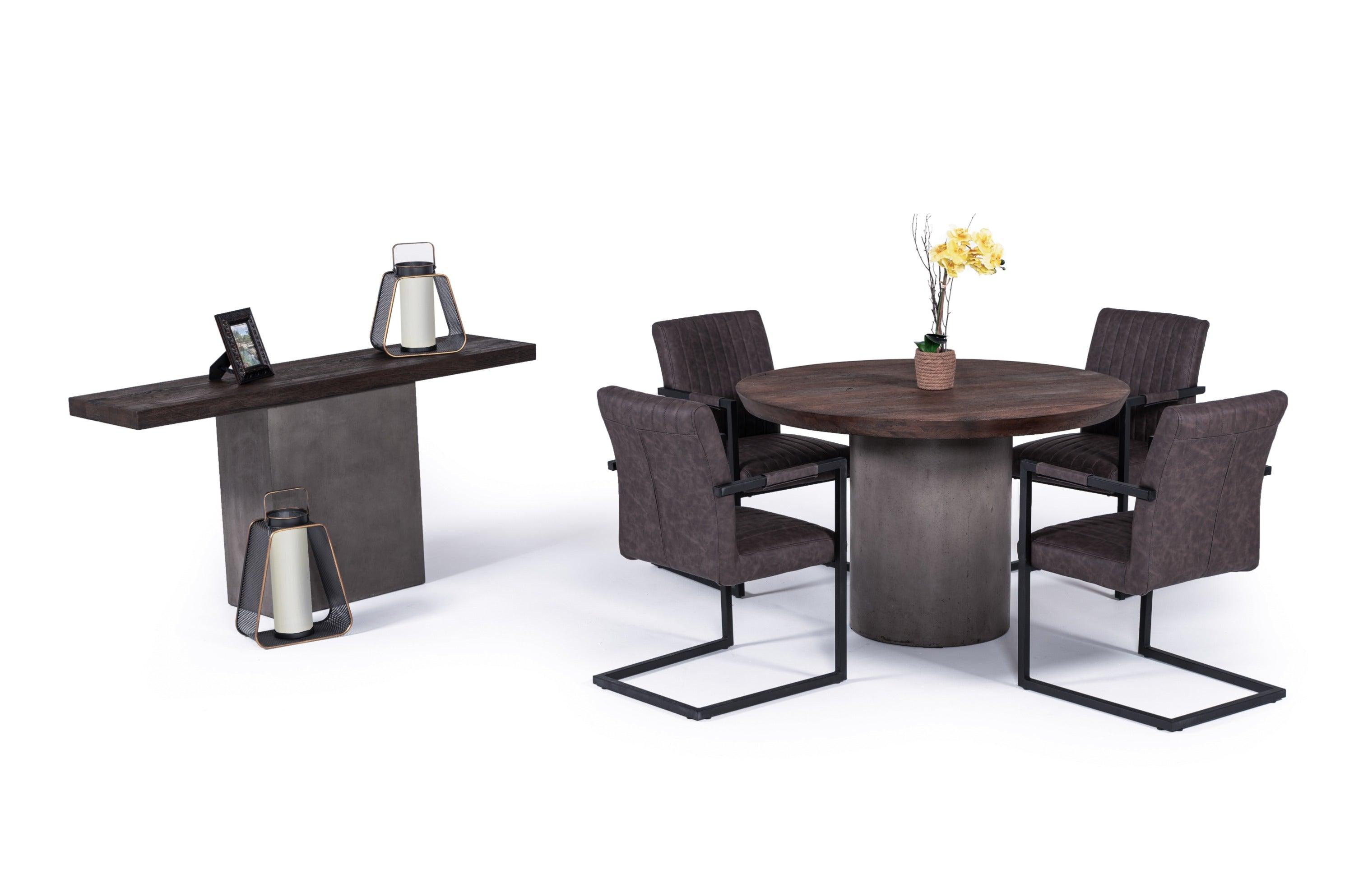 Modrest Renzo Modern Round Concrete Dining Table