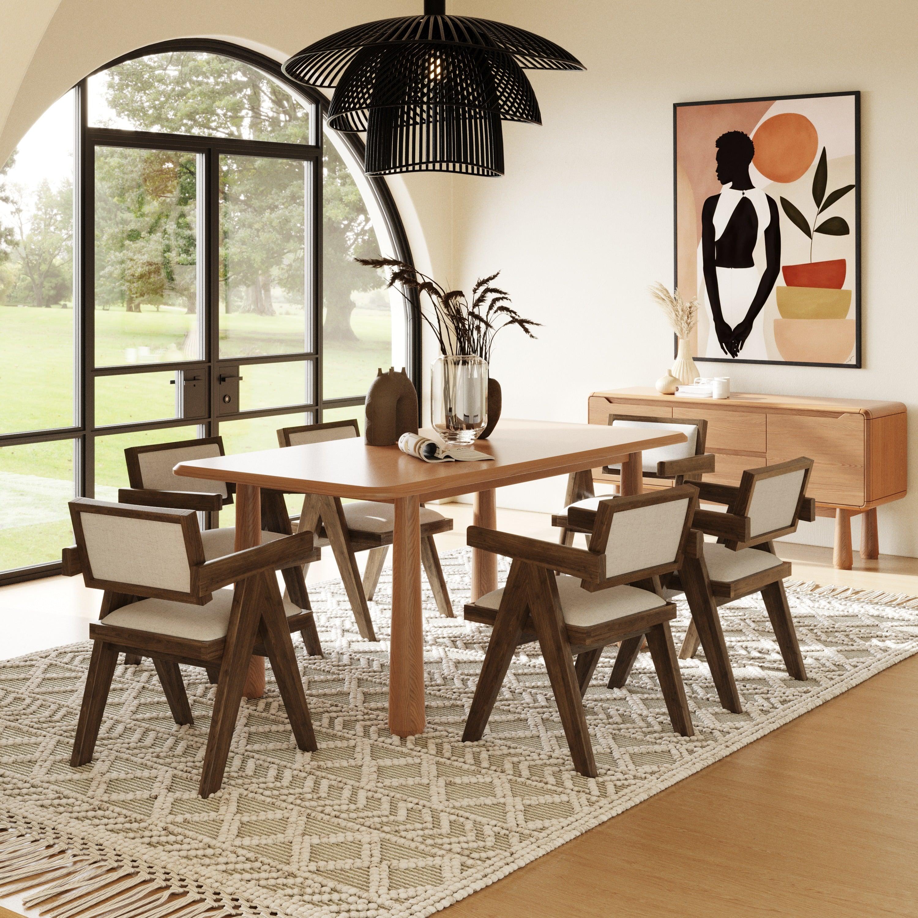 Modrest Rhea Modern 71" Natual Acacia Rectangular Dining Table