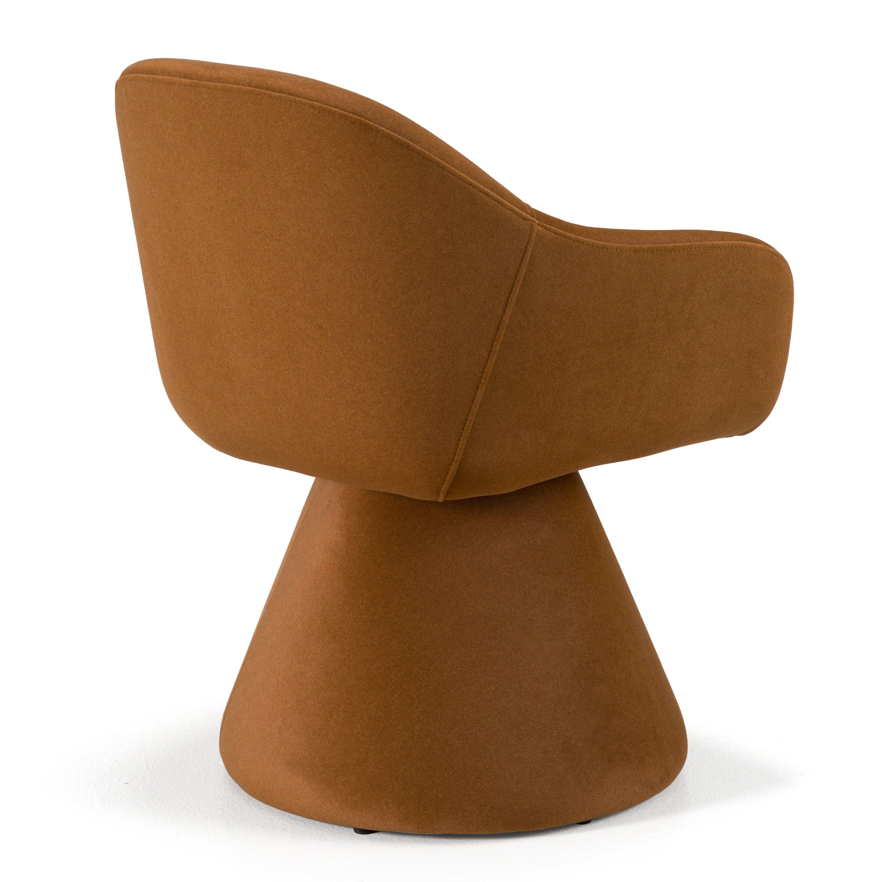 Modrest Risa Modern Rust Fabric Swivel Dining Chair