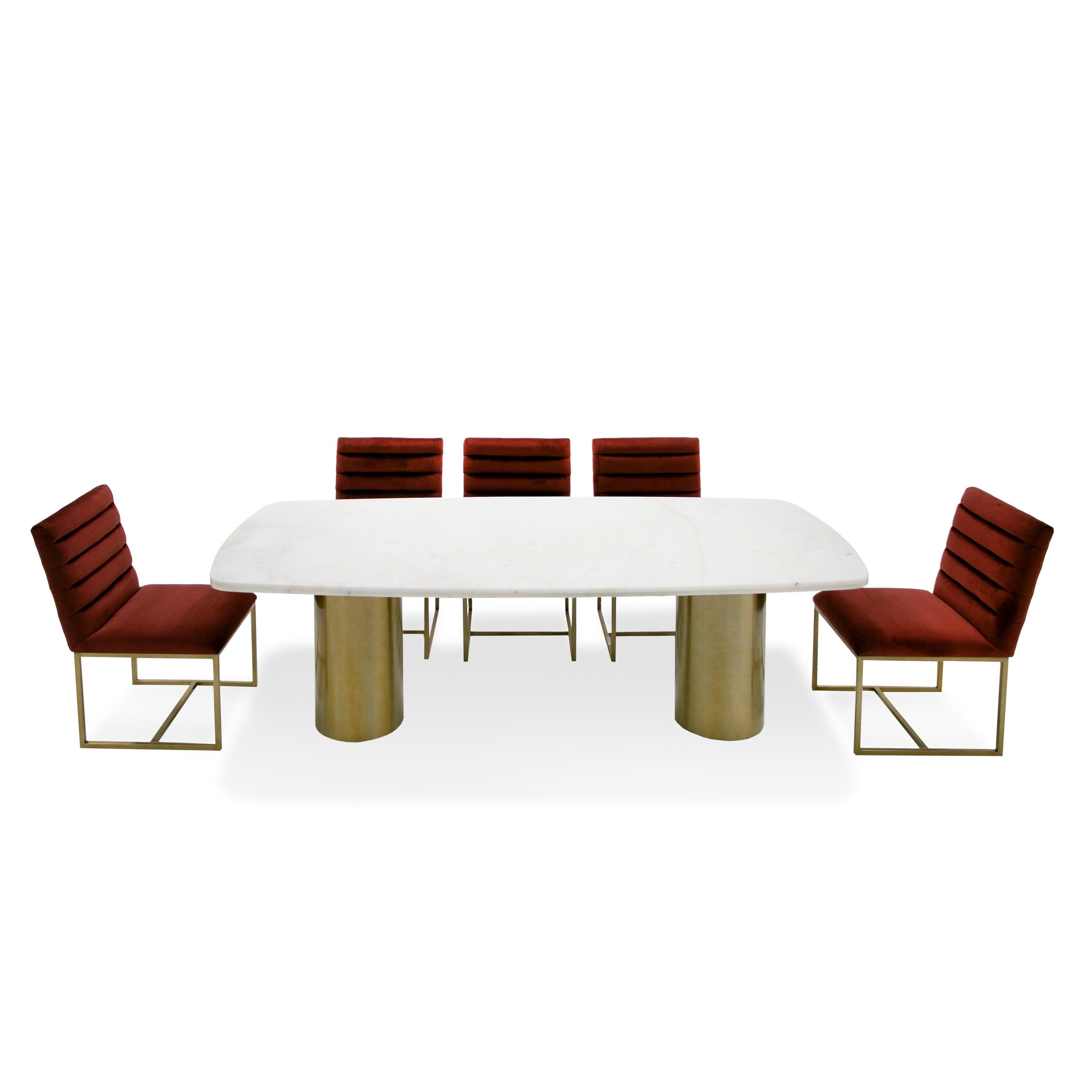 Modrest Rocky Glam Marble Brush Large Dining Table