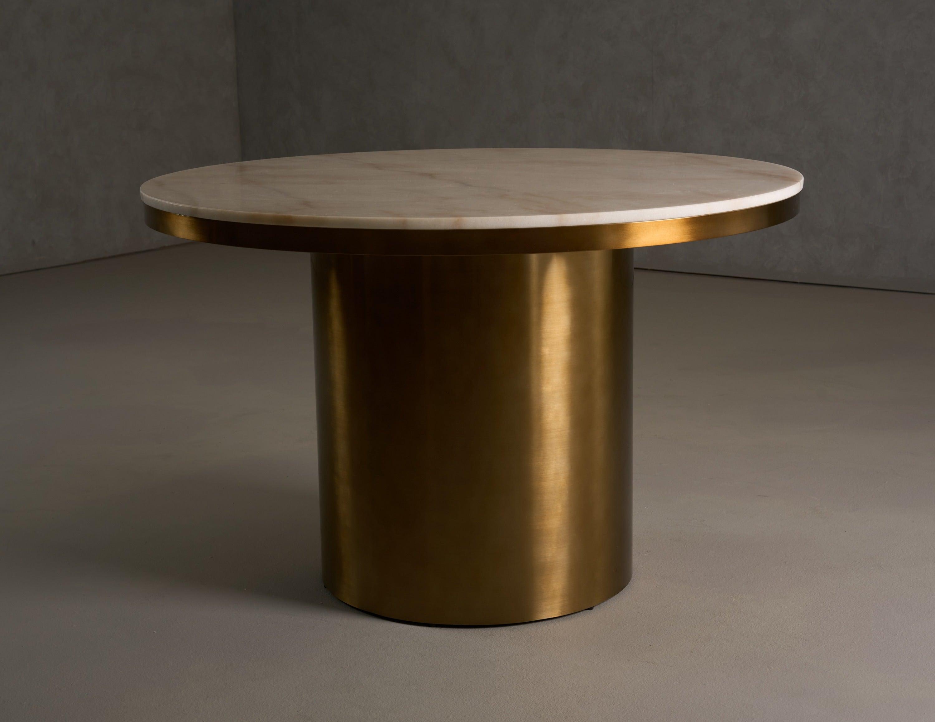 Modrest Rocky Glam Marble Brush Round Dining Table