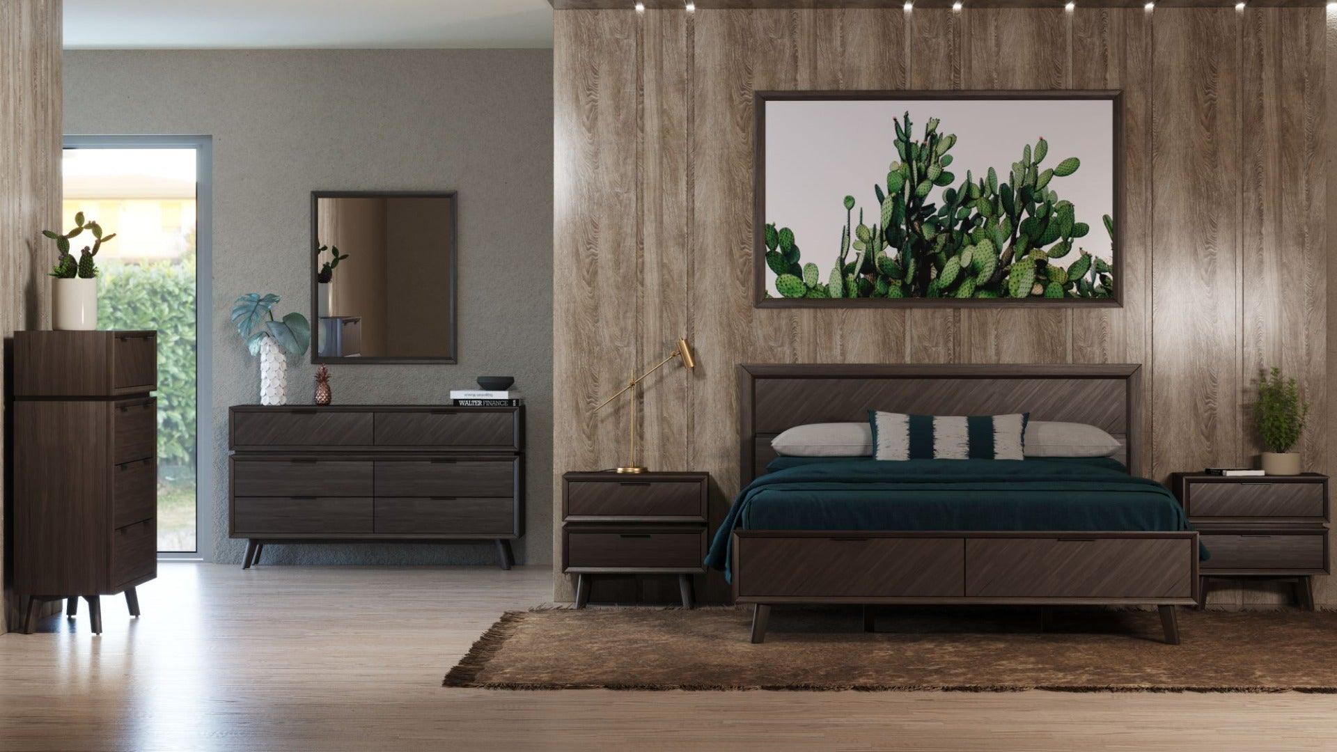 Modrest Roger Midcentury Acacia Bed