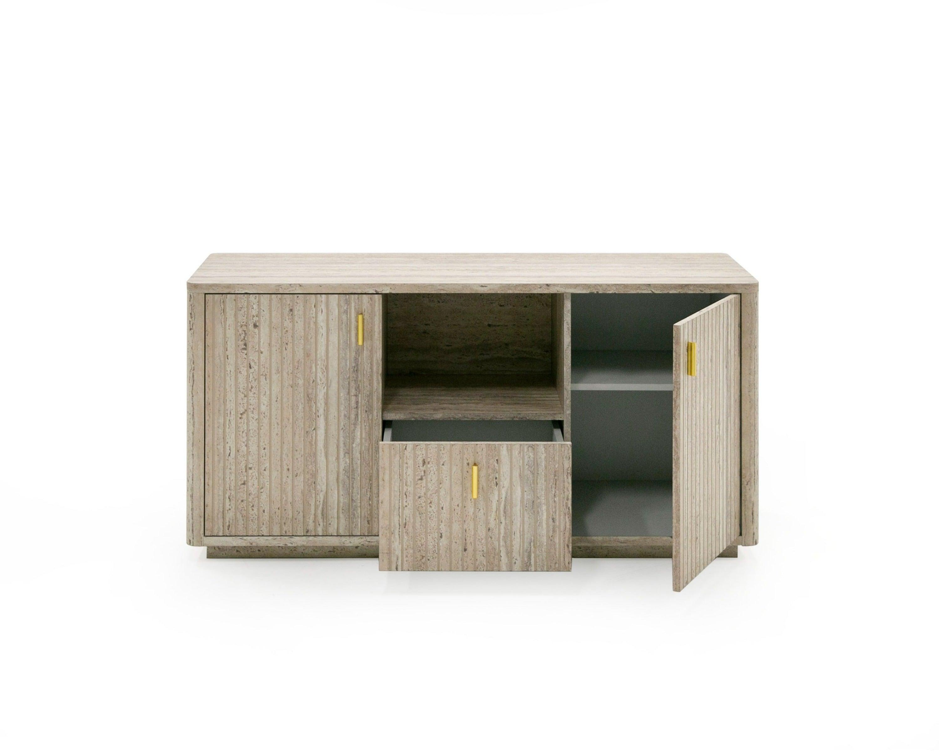 Nova Domus Roma Modern Faux Travertine File Cabinet