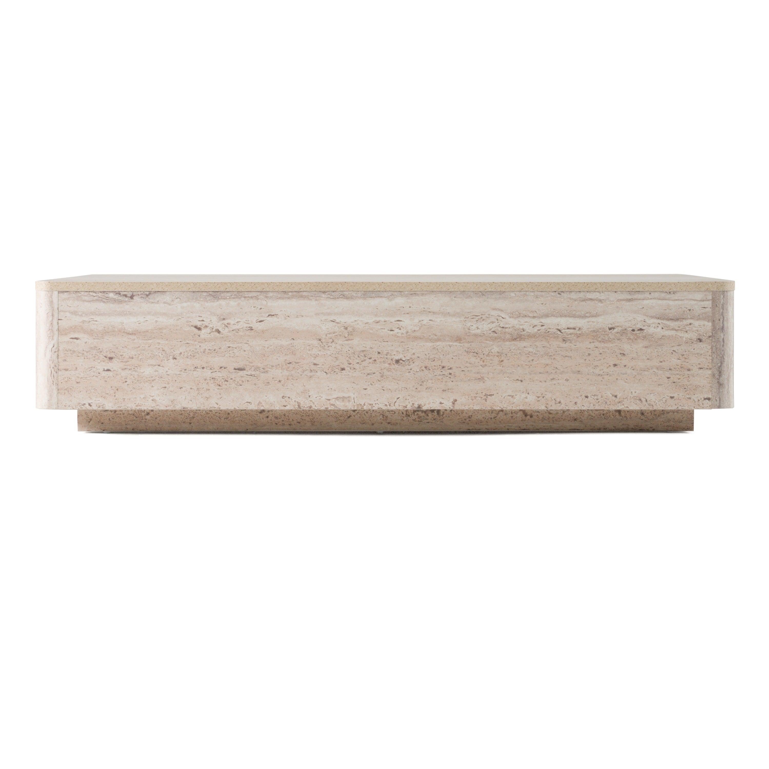 Nova Domus Roma Modern Faux Travertine Rectangular Coffee Table