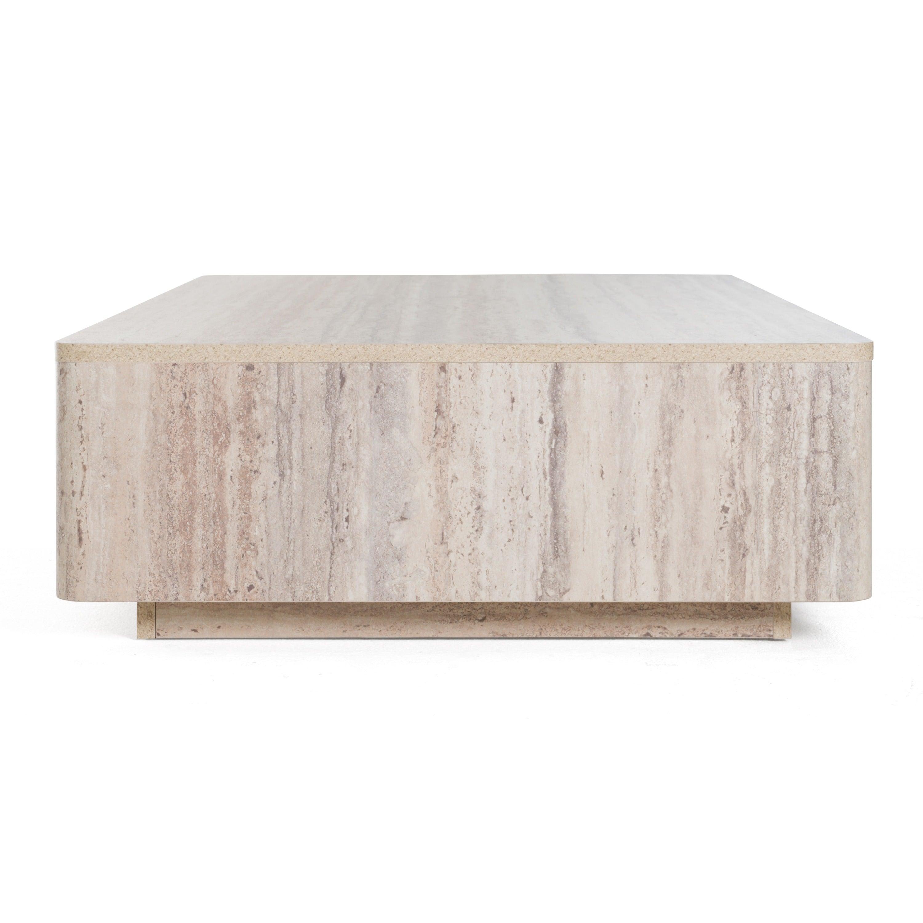 Nova Domus Roma Modern Faux Travertine Rectangular Coffee Table