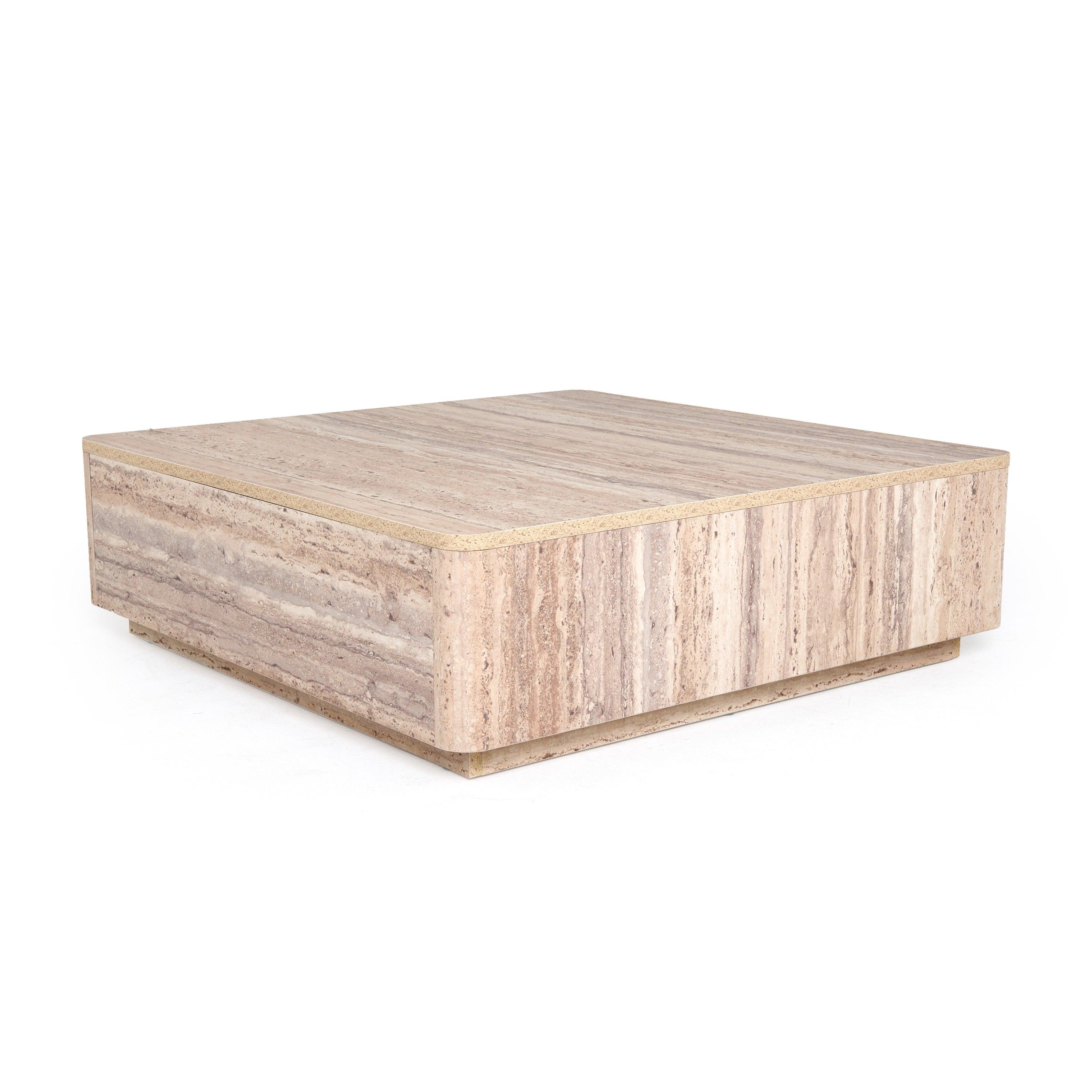 Nova Domus Roma Modern Faux Travertine Square Coffee Table