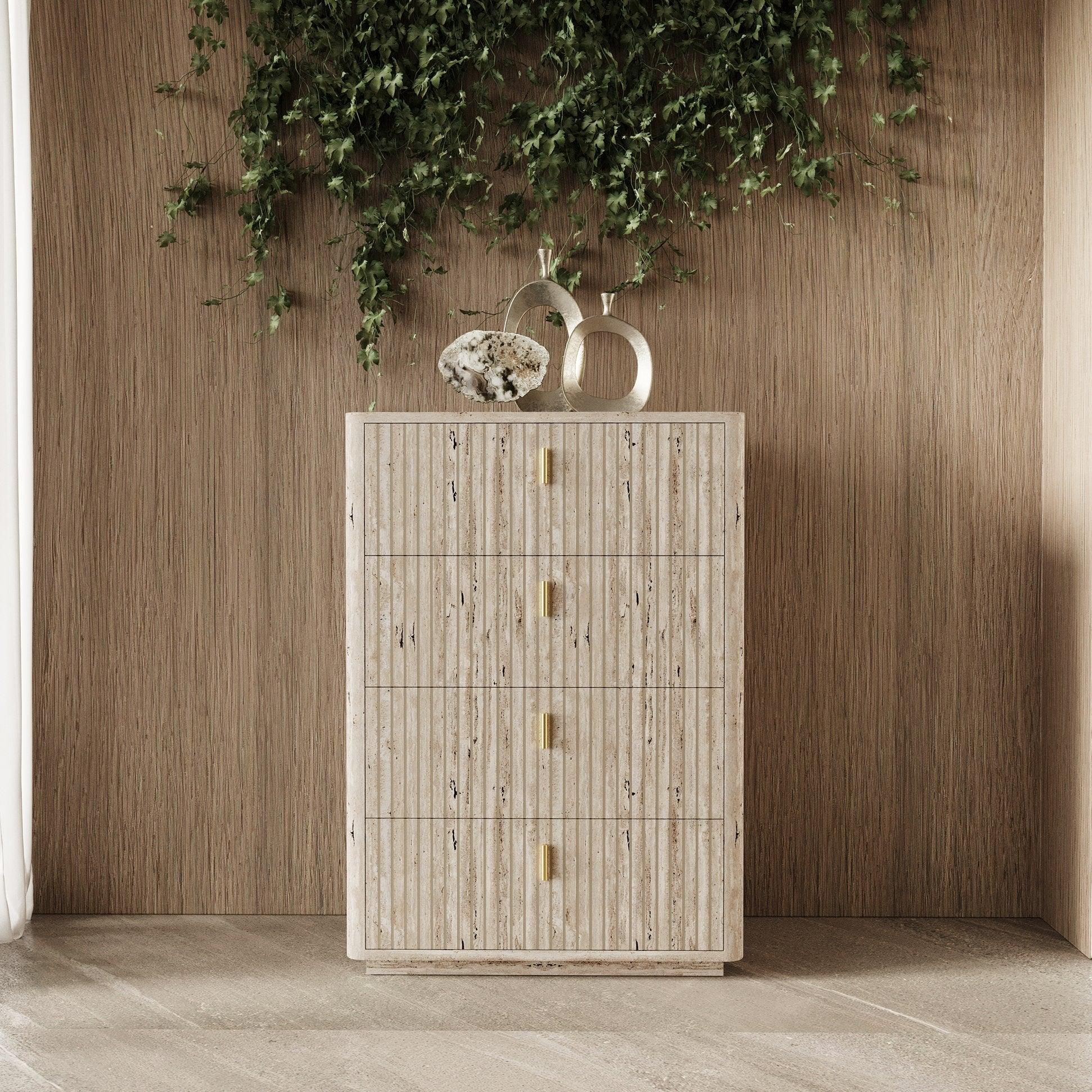 Nova Domus Roma Modern Faux Travertine Chest