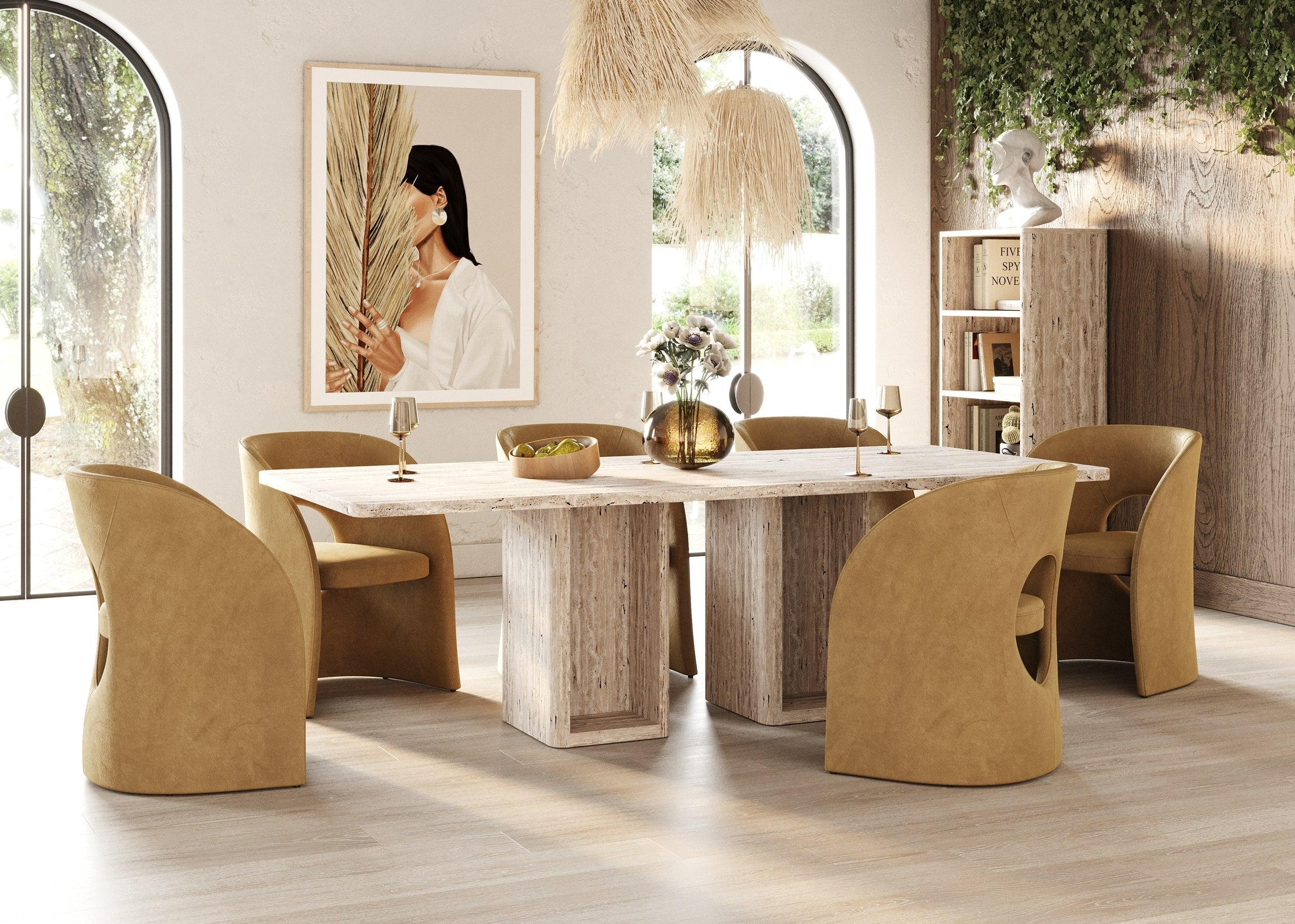 Nova Domus Roma Modern Travertine Rectangular Dining Table