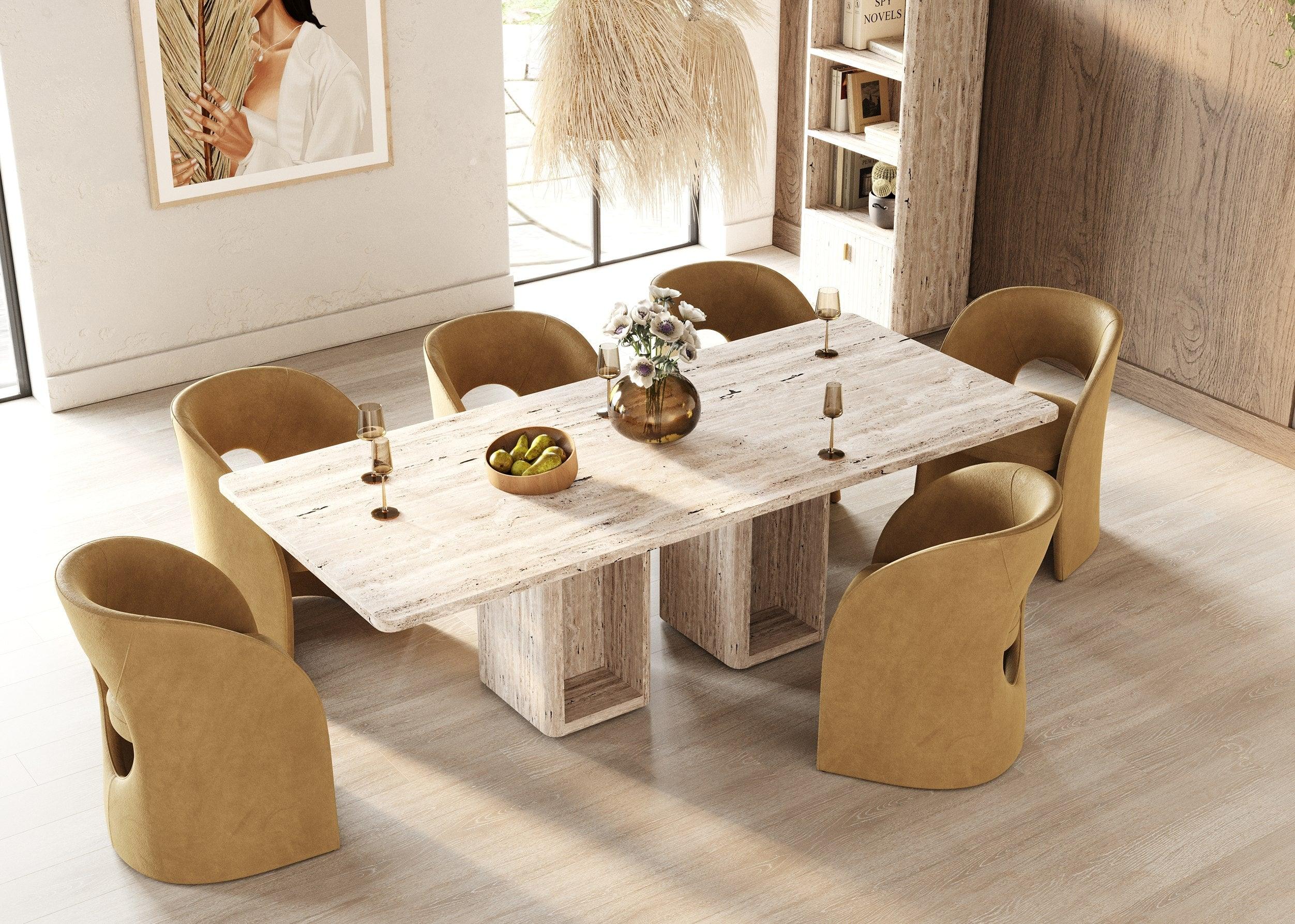 Nova Domus Roma Modern Travertine Rectangular Dining Table