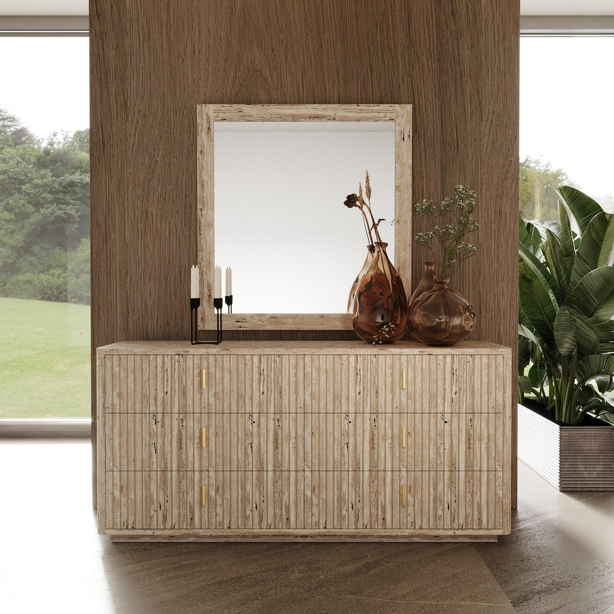 Nova Domus Roma Modern Faux Travertine Dresser