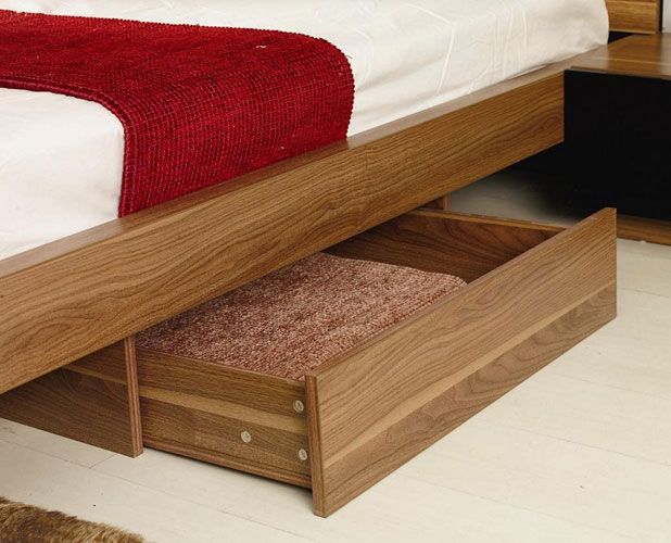 Rondo Mid-Century Platform Bed w/ Nightstands Storage And Lights