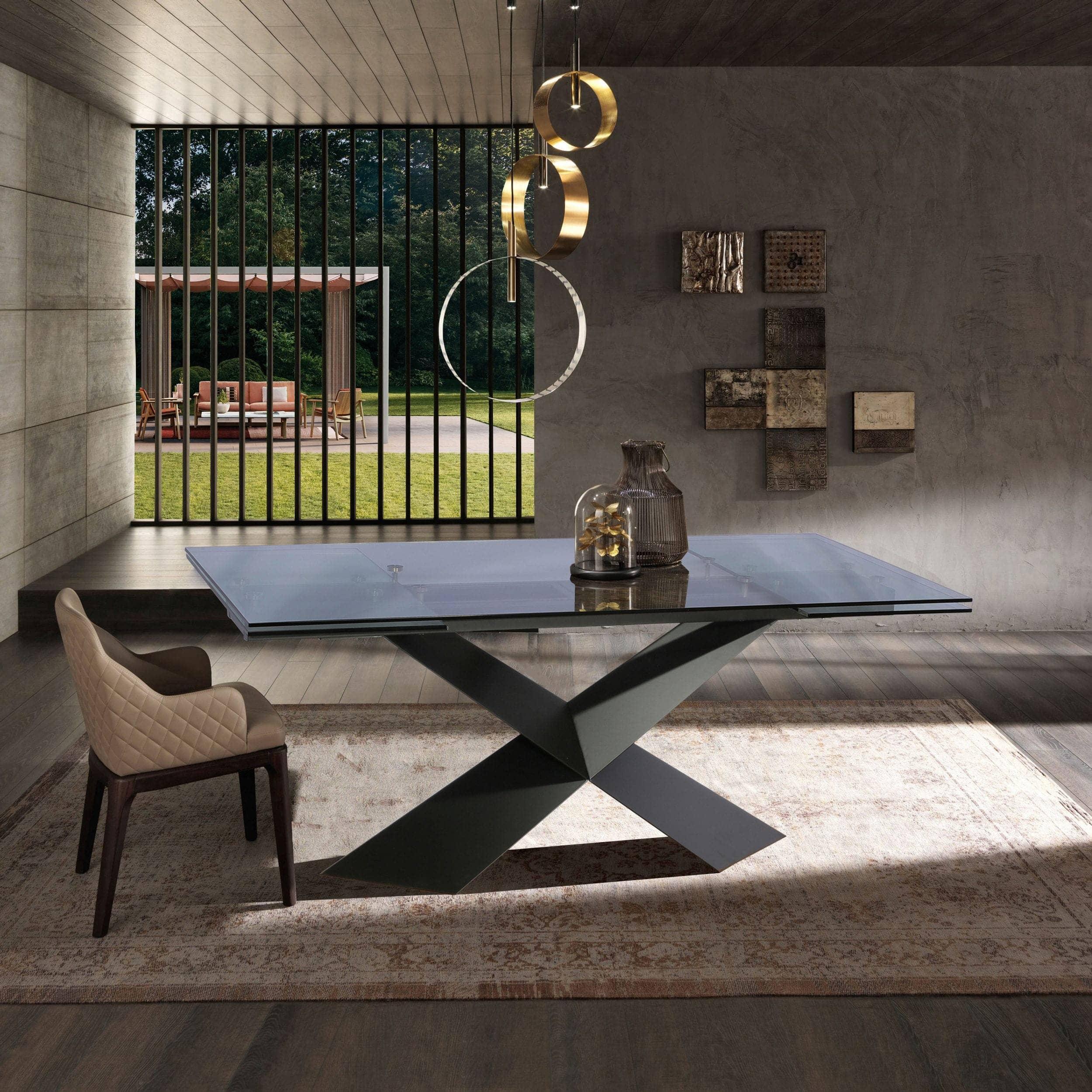 Modrest Scott Modern Extendable Glass Dining Table