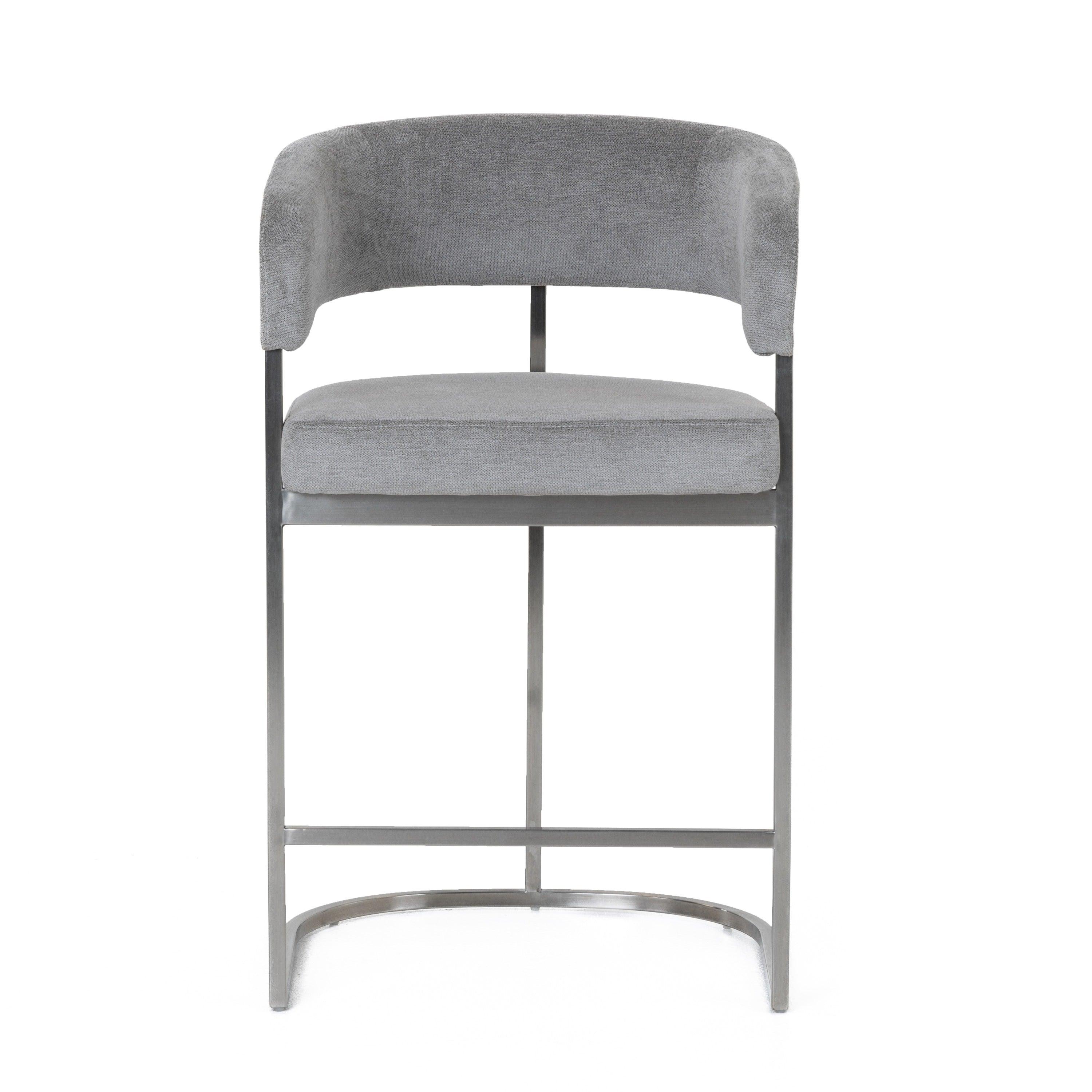 Modrest Sebastian Modern Fabric Stainless Steel Counter Chair