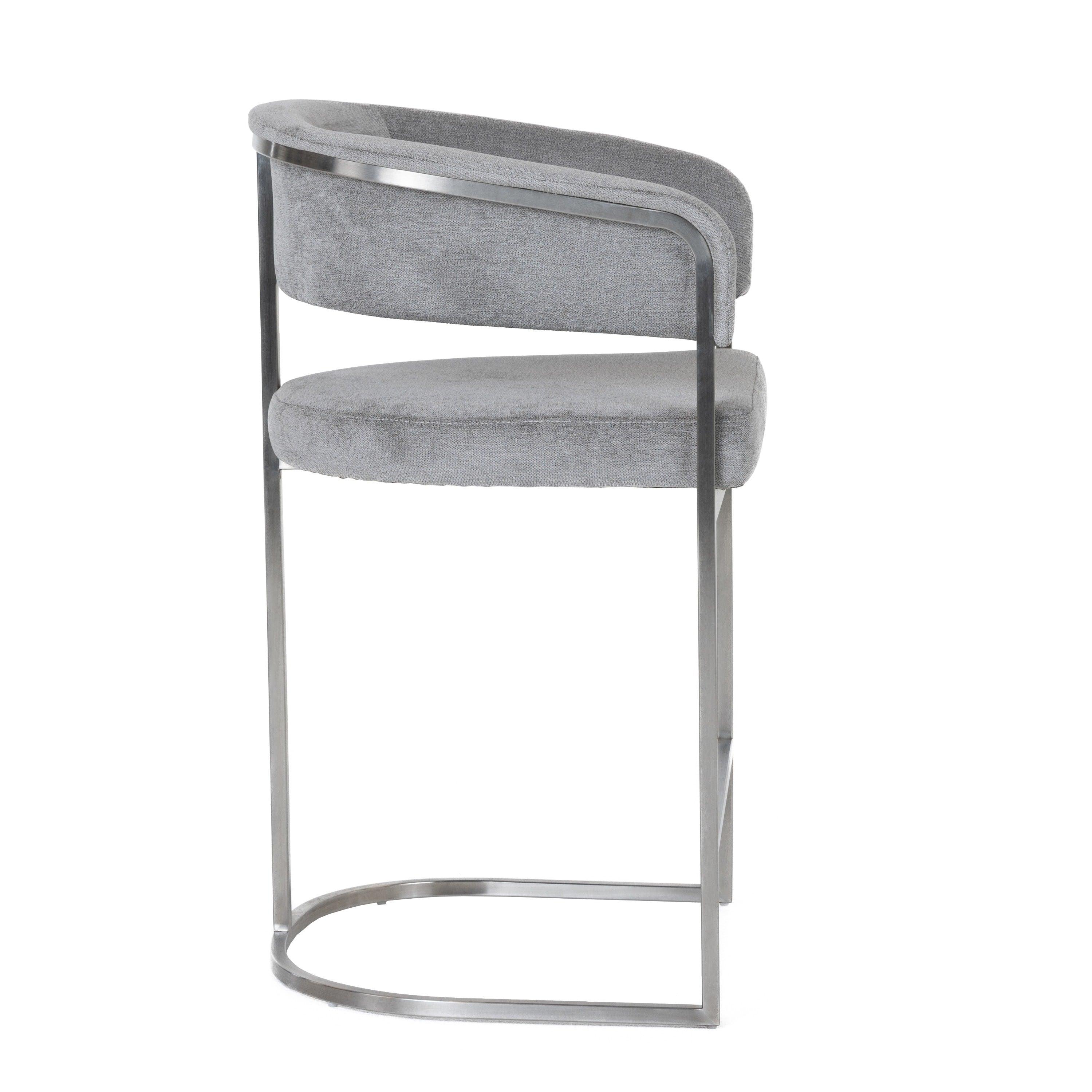 Modrest Sebastian Modern Fabric Stainless Steel Counter Chair