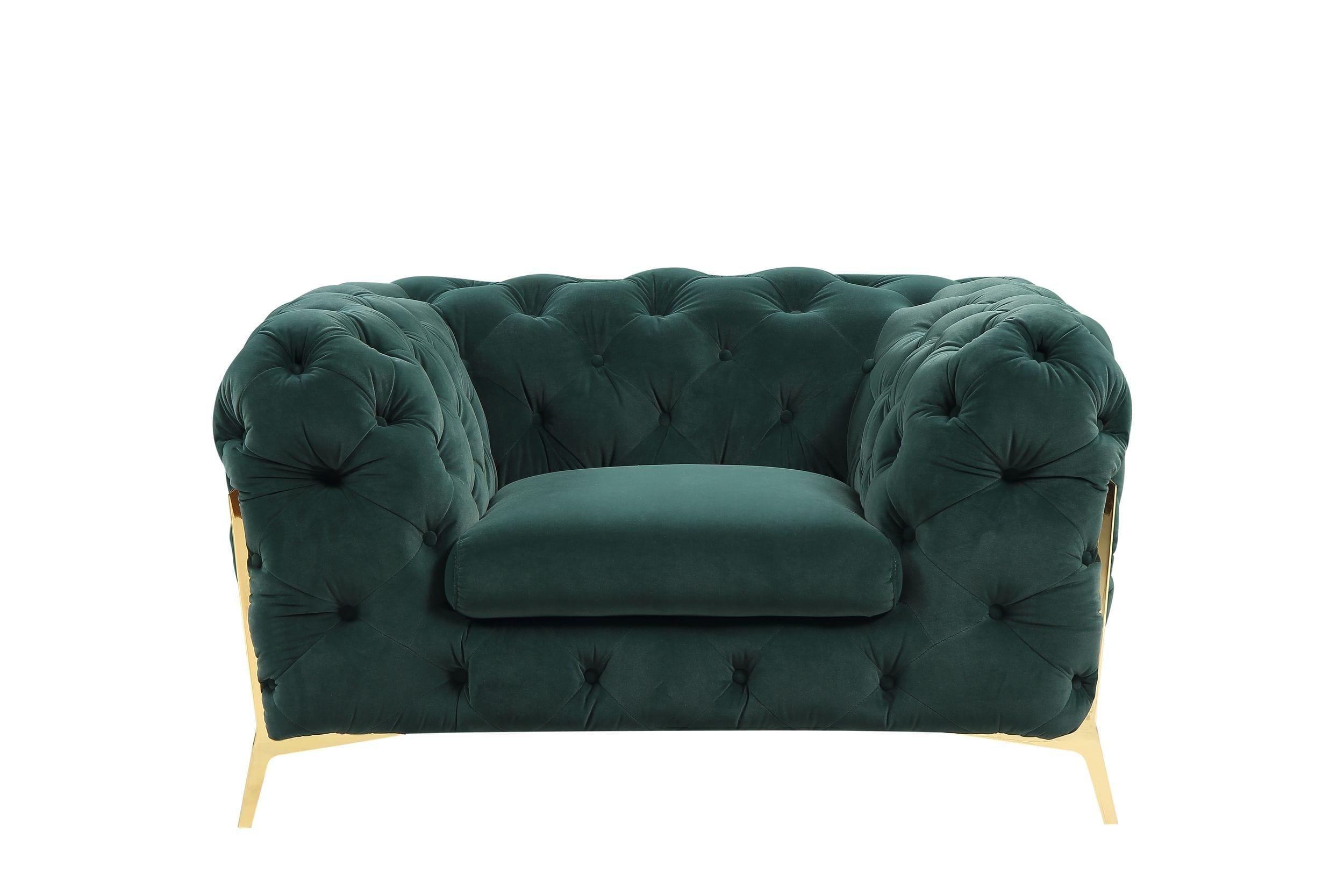 Divani Casa Sheila Transitional Emerald Fabric Chair