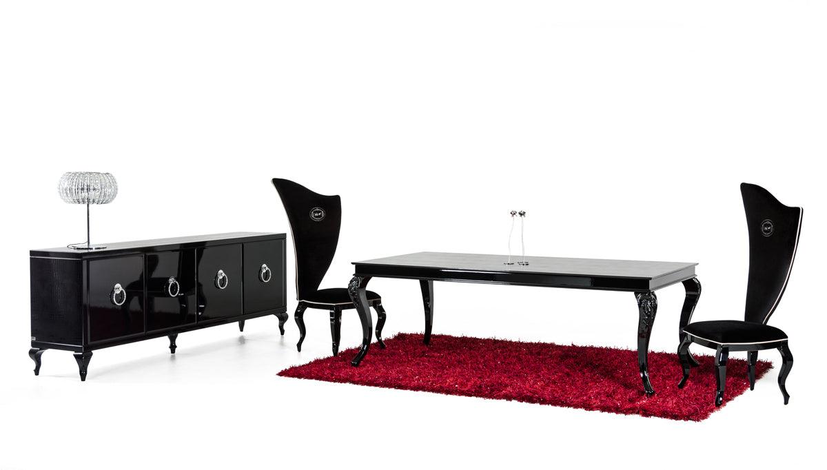 AX Sovereign Transitional Crocodile Dining Table w/ Gloss Legs