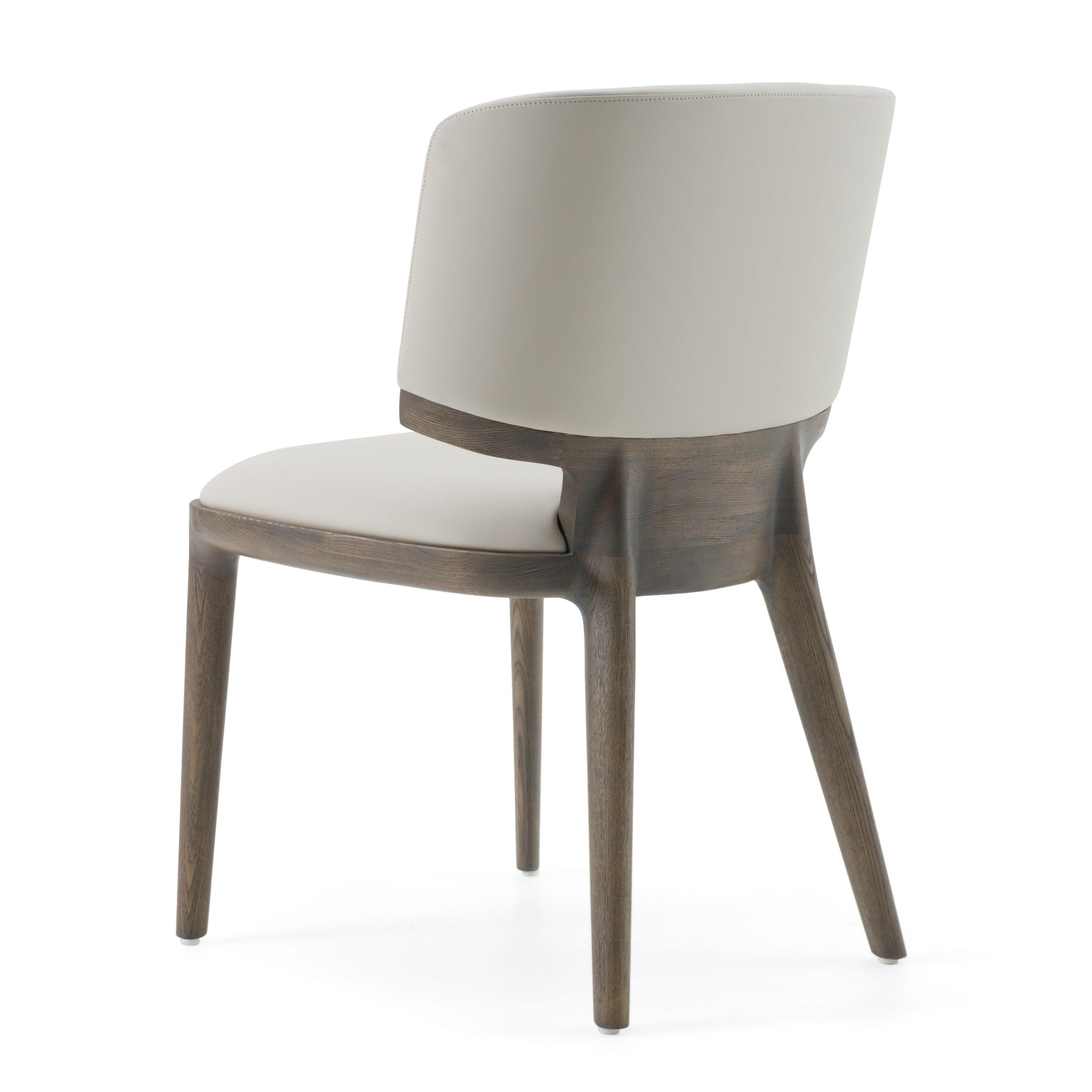 Modrest Stanley Contemporary Leatherette and Ash Set of 2 Dining Chair