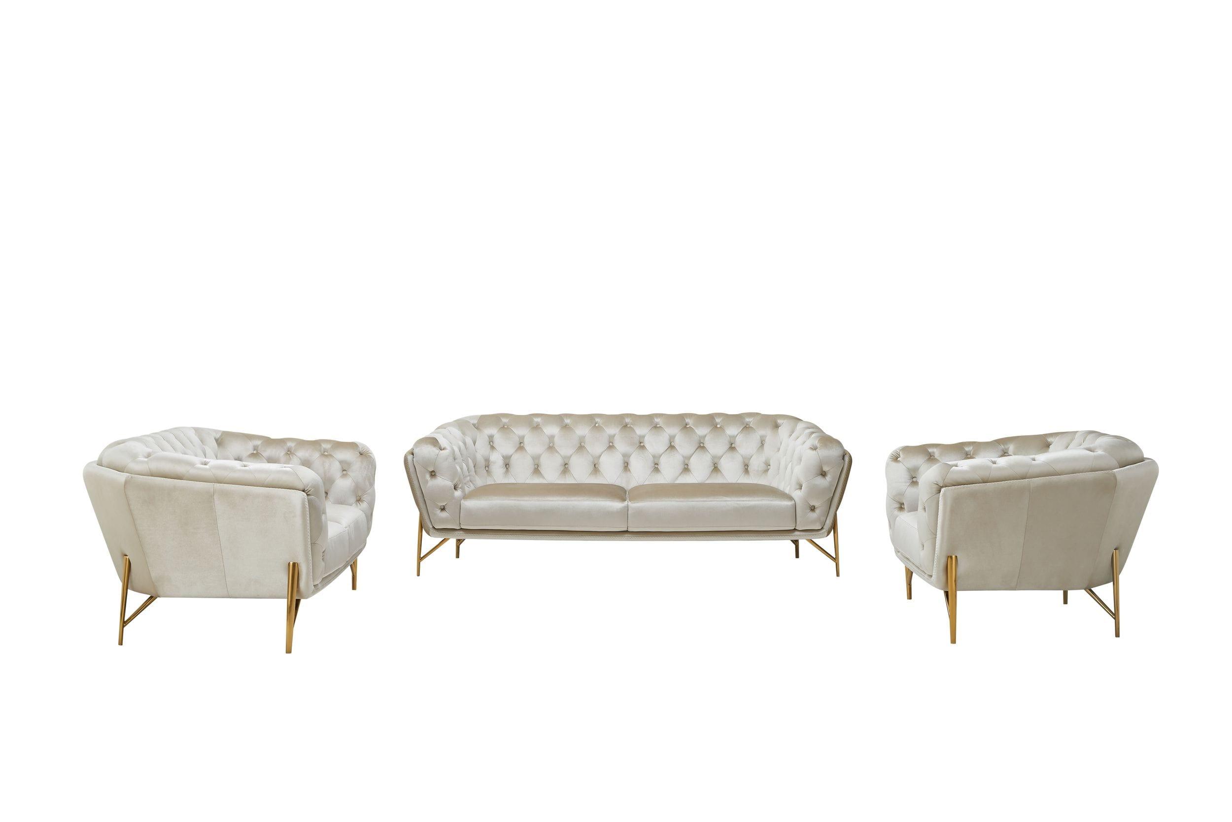 Divani Casa Stella Transitional Velvet Sofa Set