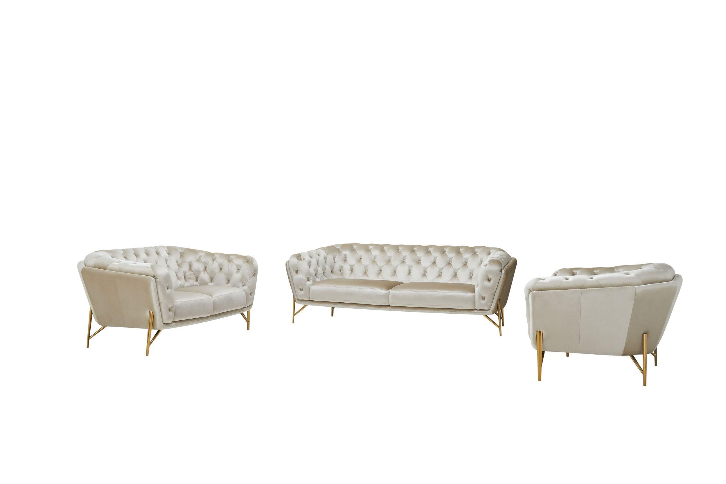 Divani Casa Stella Transitional Velvet Sofa Set