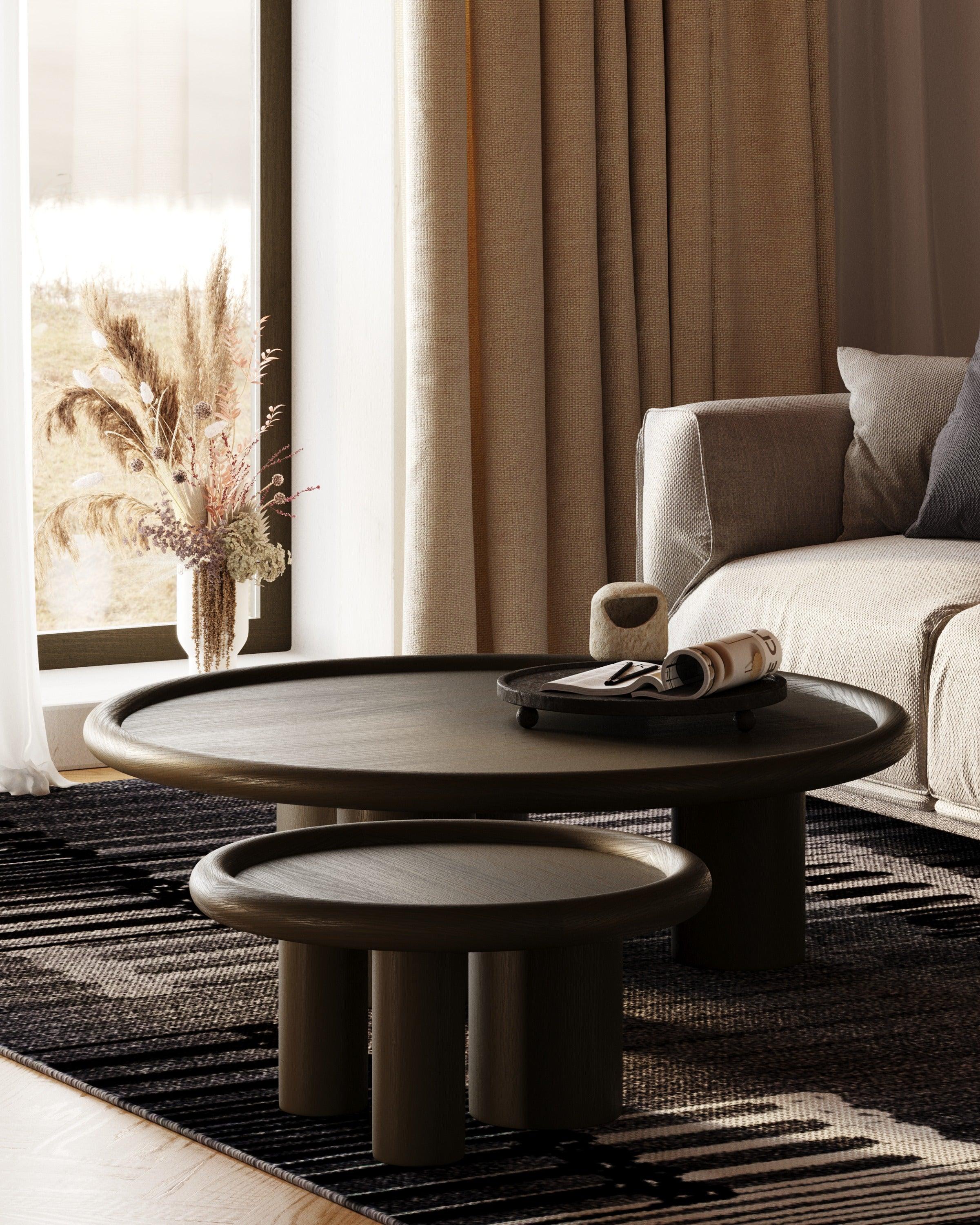 Modrest Strauss Contemporary Ash Round Coffee Table