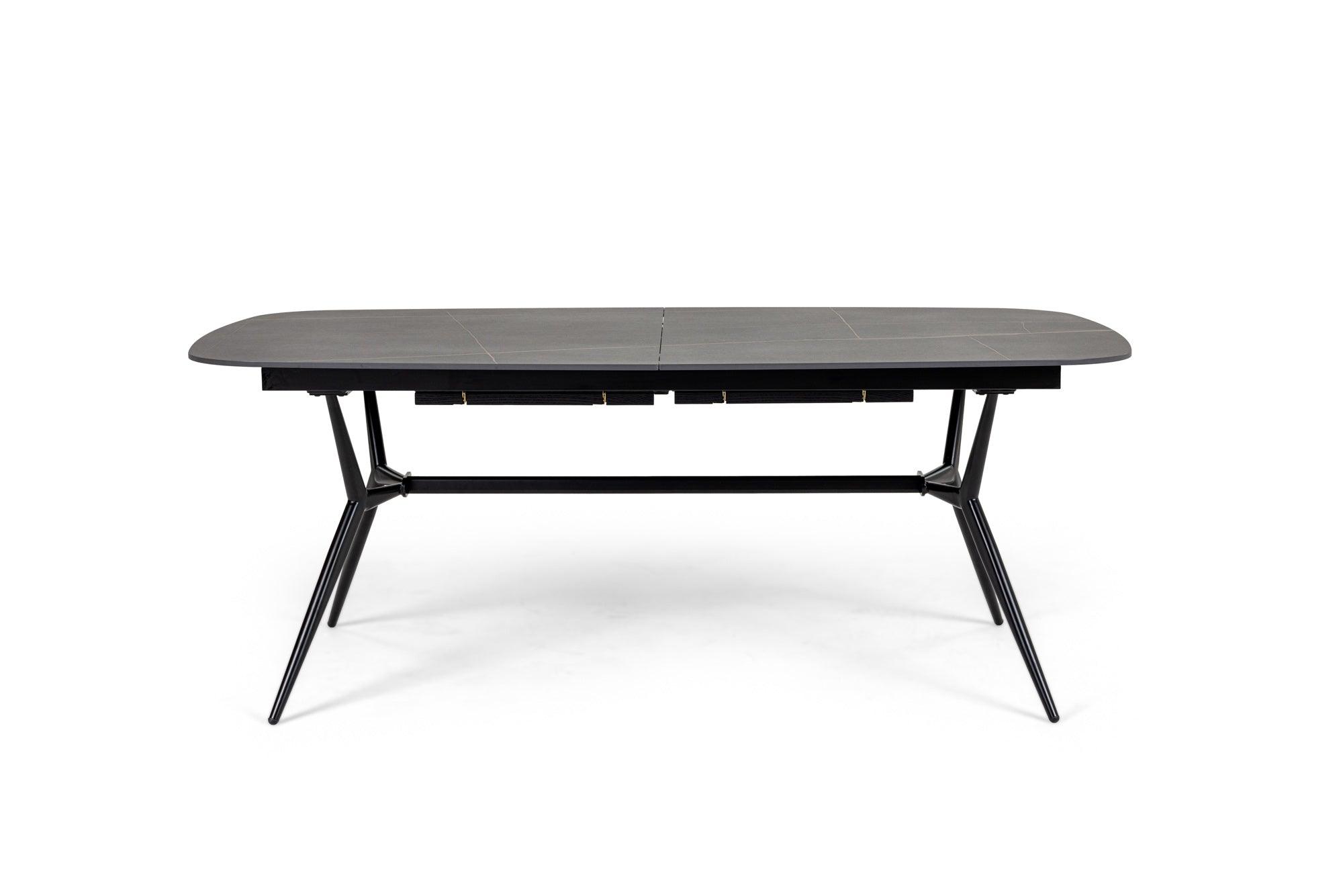 Modrest Suzie Modern Ceramic Ash Extendable Dining Table