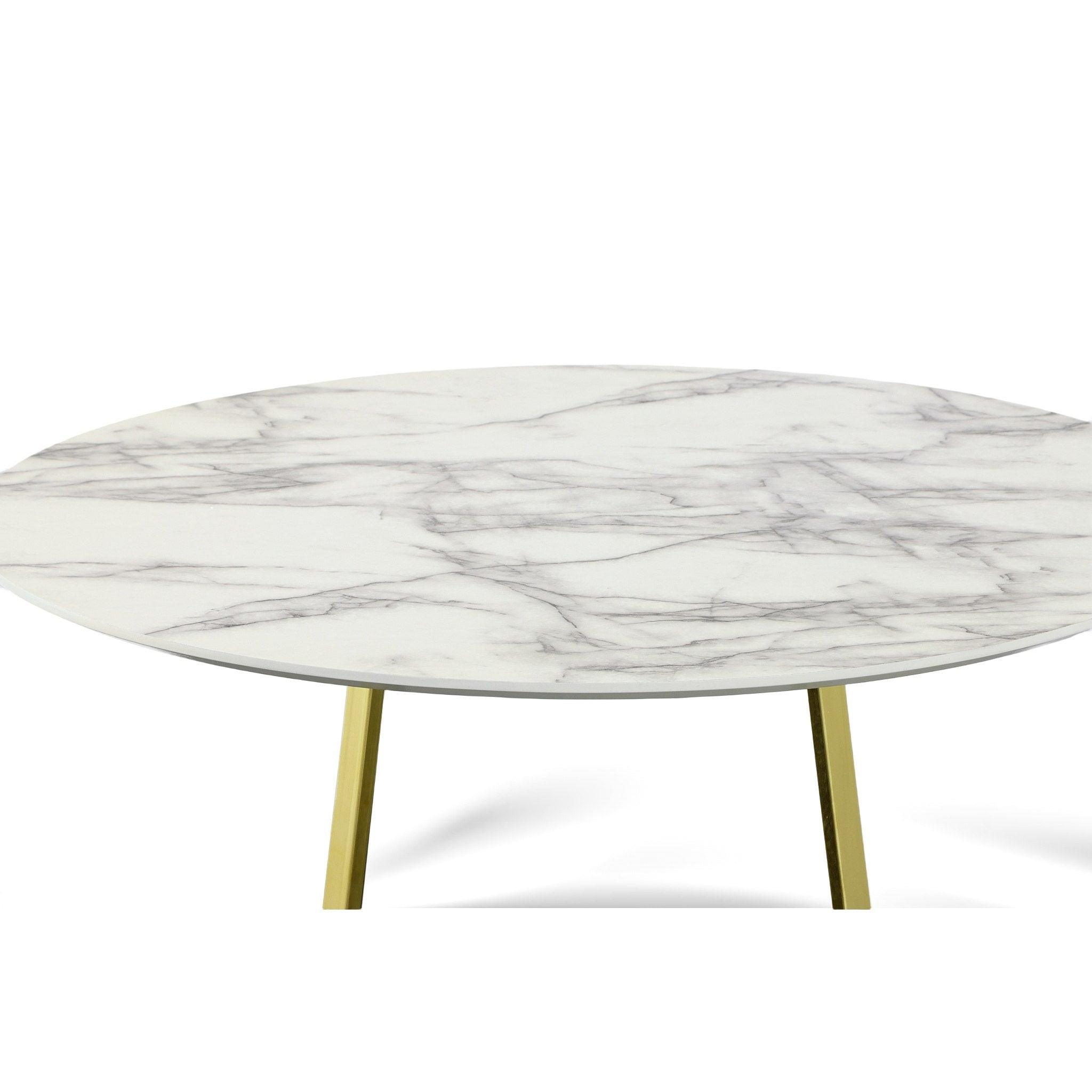 Modrest Swain Modern Faux Marble Round Dining Table