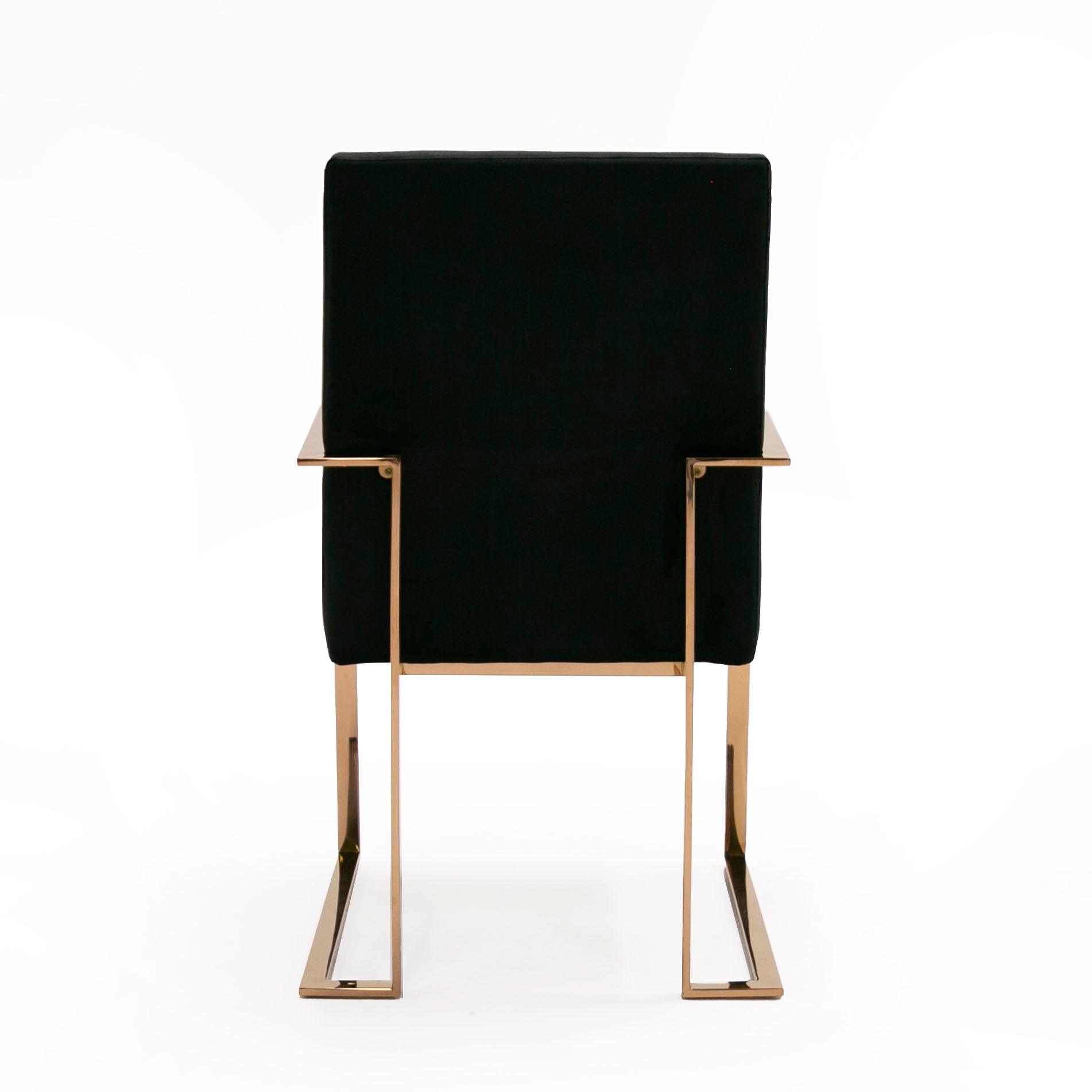 Modrest Trea Modern Velvet Rosegold Dining Chair