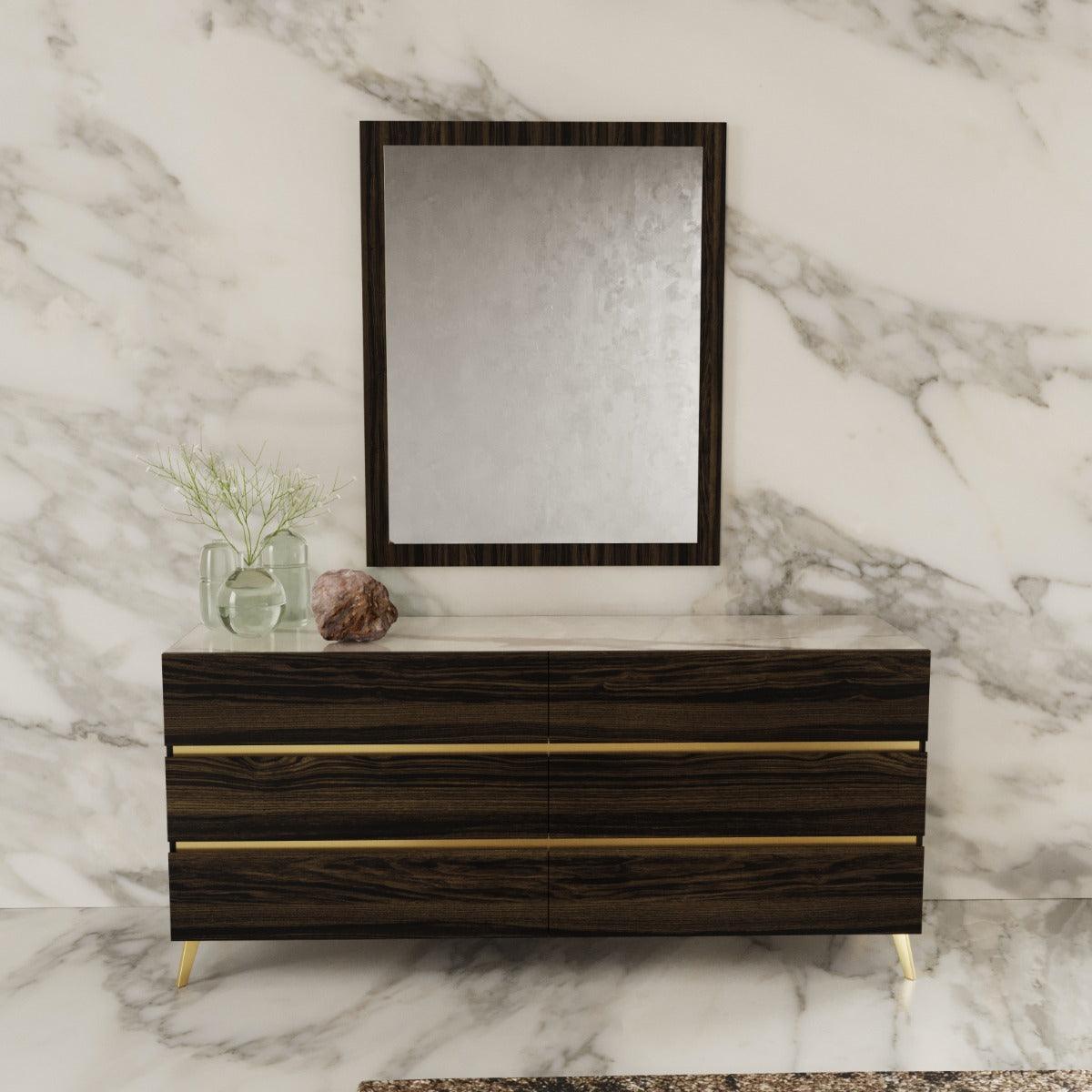 Nova Domus Velondra Modern Eucalypto Marble Dresser