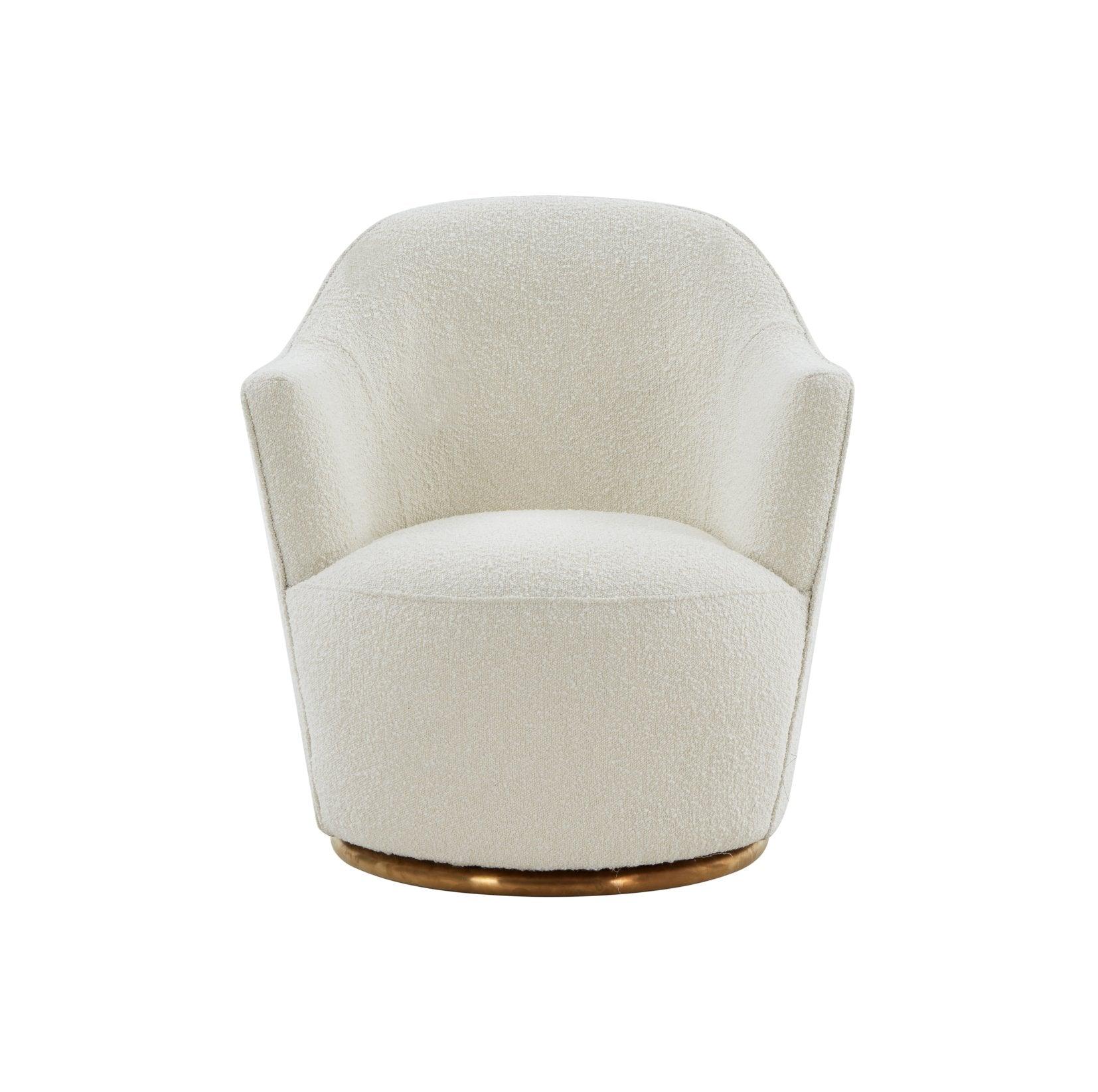 Modrest Vera Modern Sherpa Swivel Accent Chair