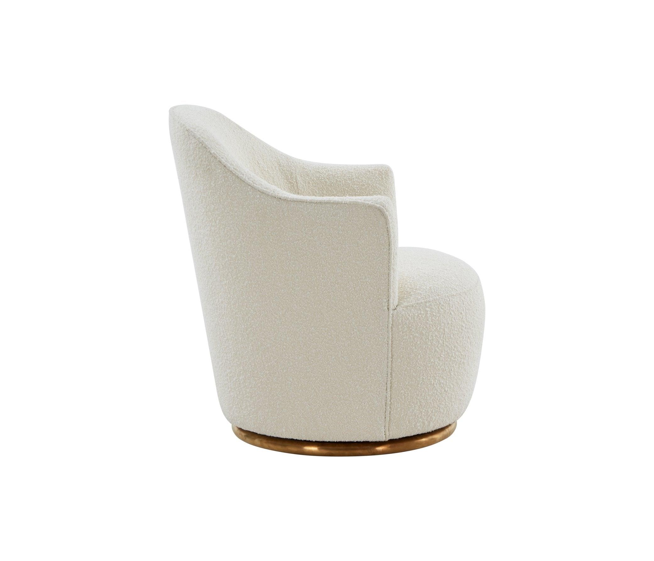 Modrest Vera Modern Sherpa Swivel Accent Chair