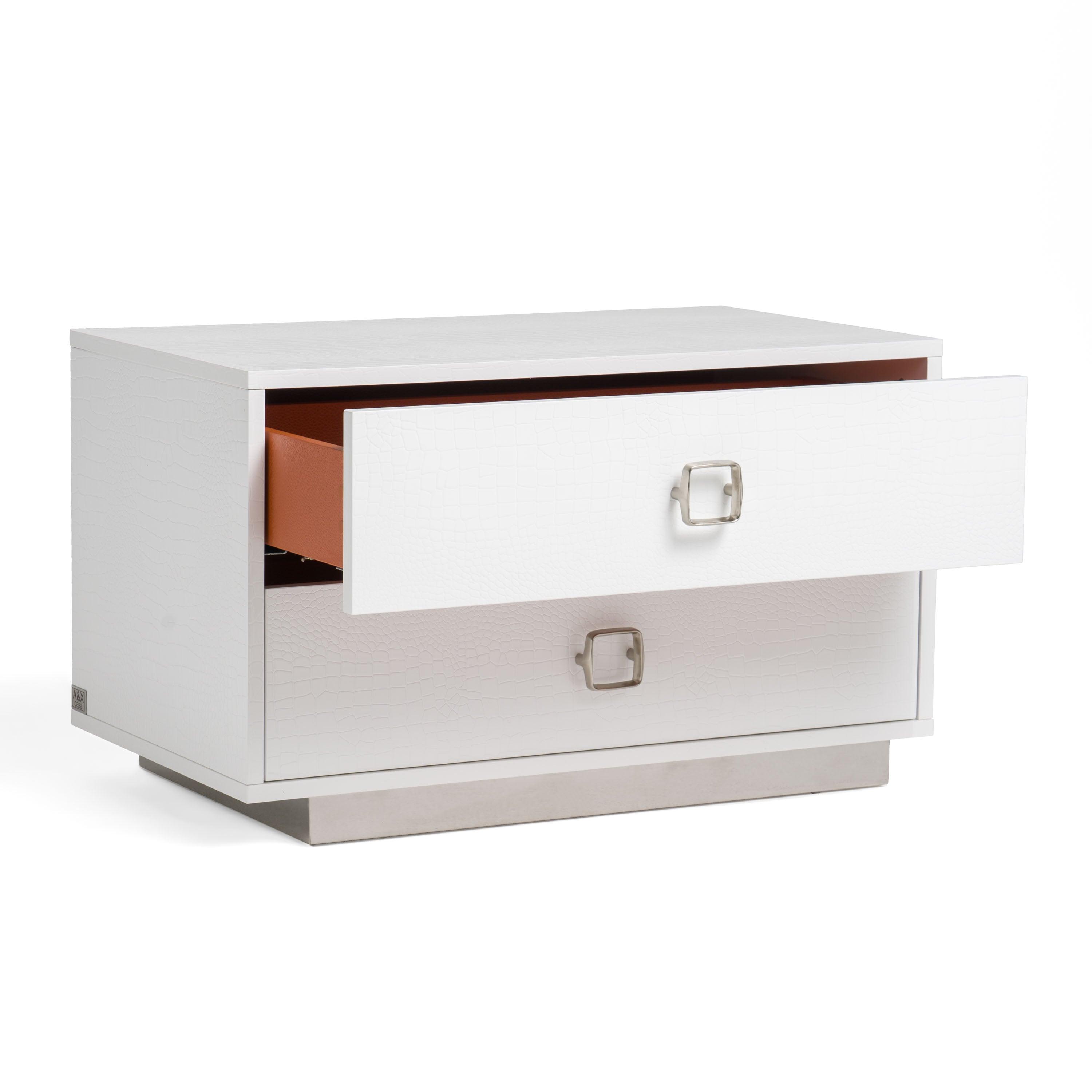 AX Victoria Modern Crocodile Nightstand