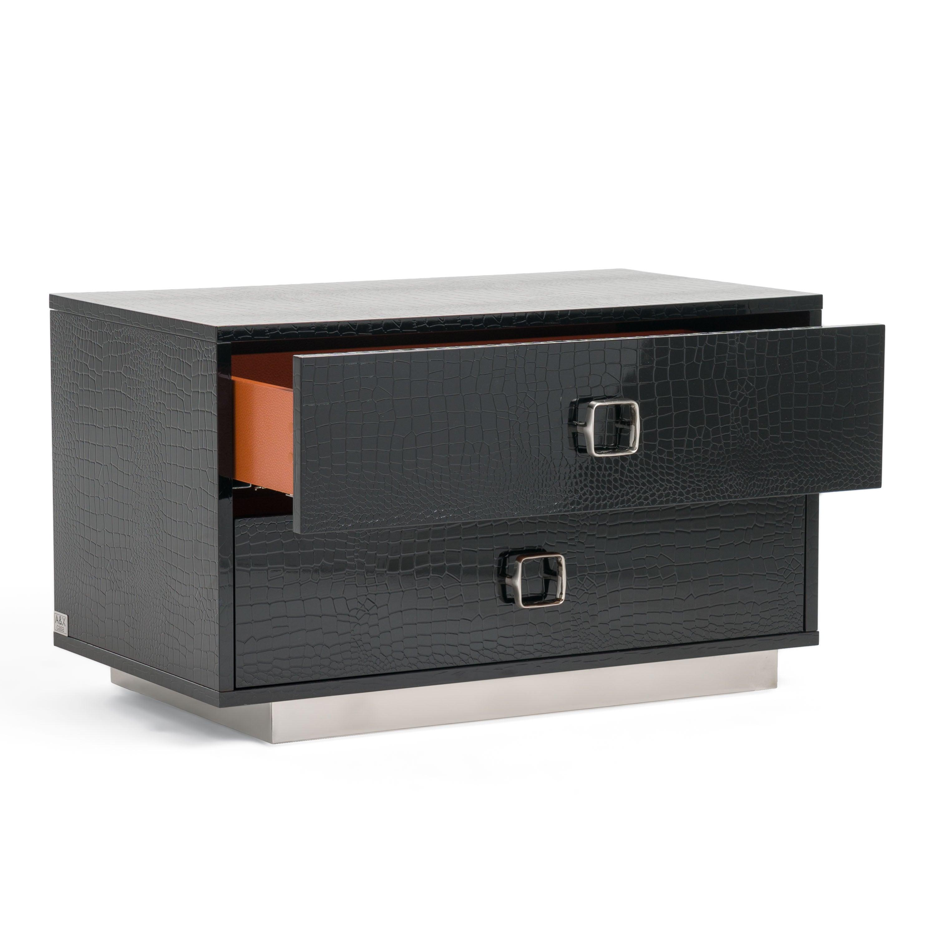 AX Victoria Modern Crocodile Nightstand