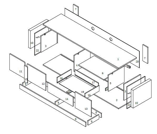 Modrest Vision Modern Floating TV Stand