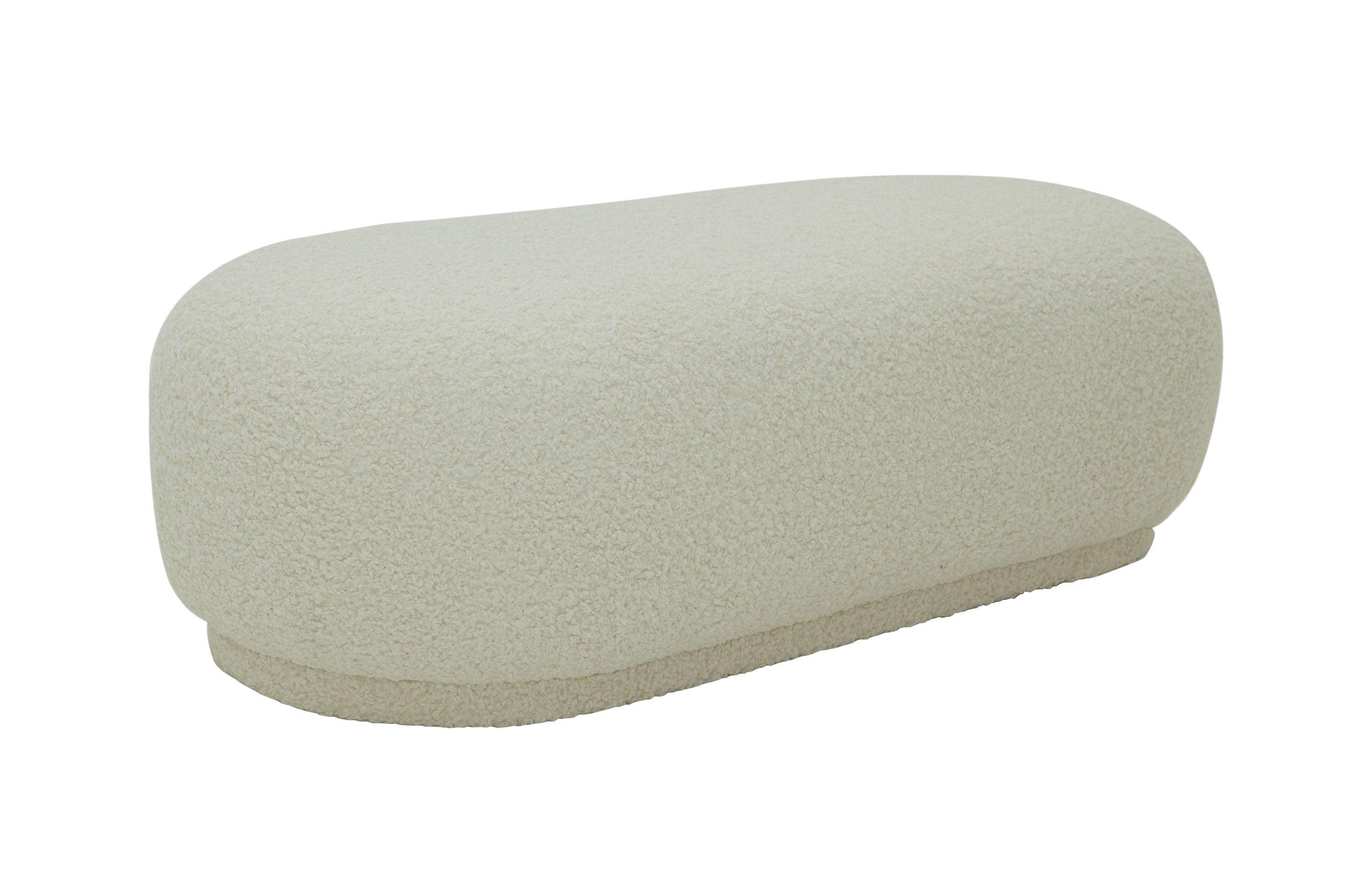 Divani Casa Kael Contemporary Sherpa Ottoman