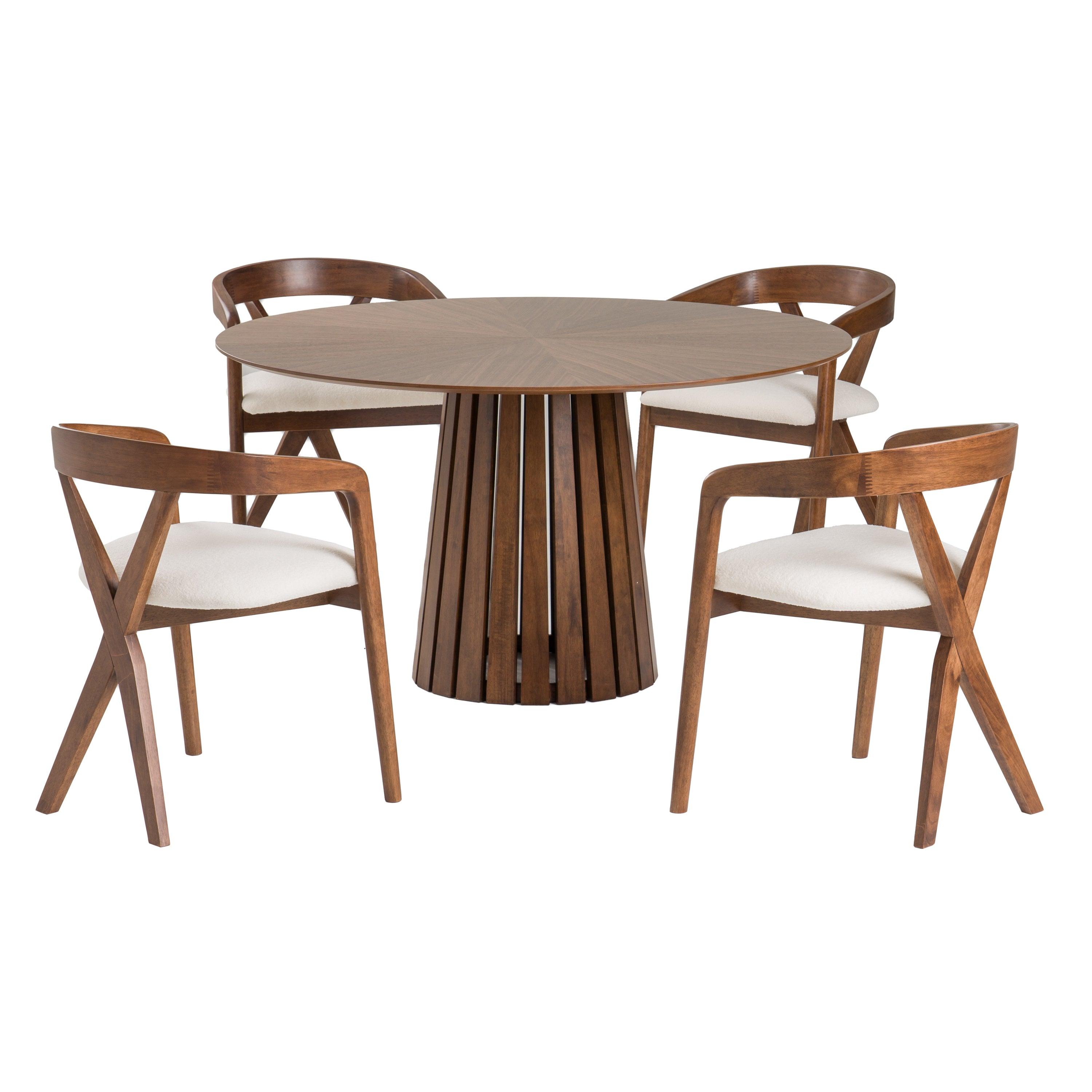 Modrest Weiss MidCentury Modern Round Dining Table