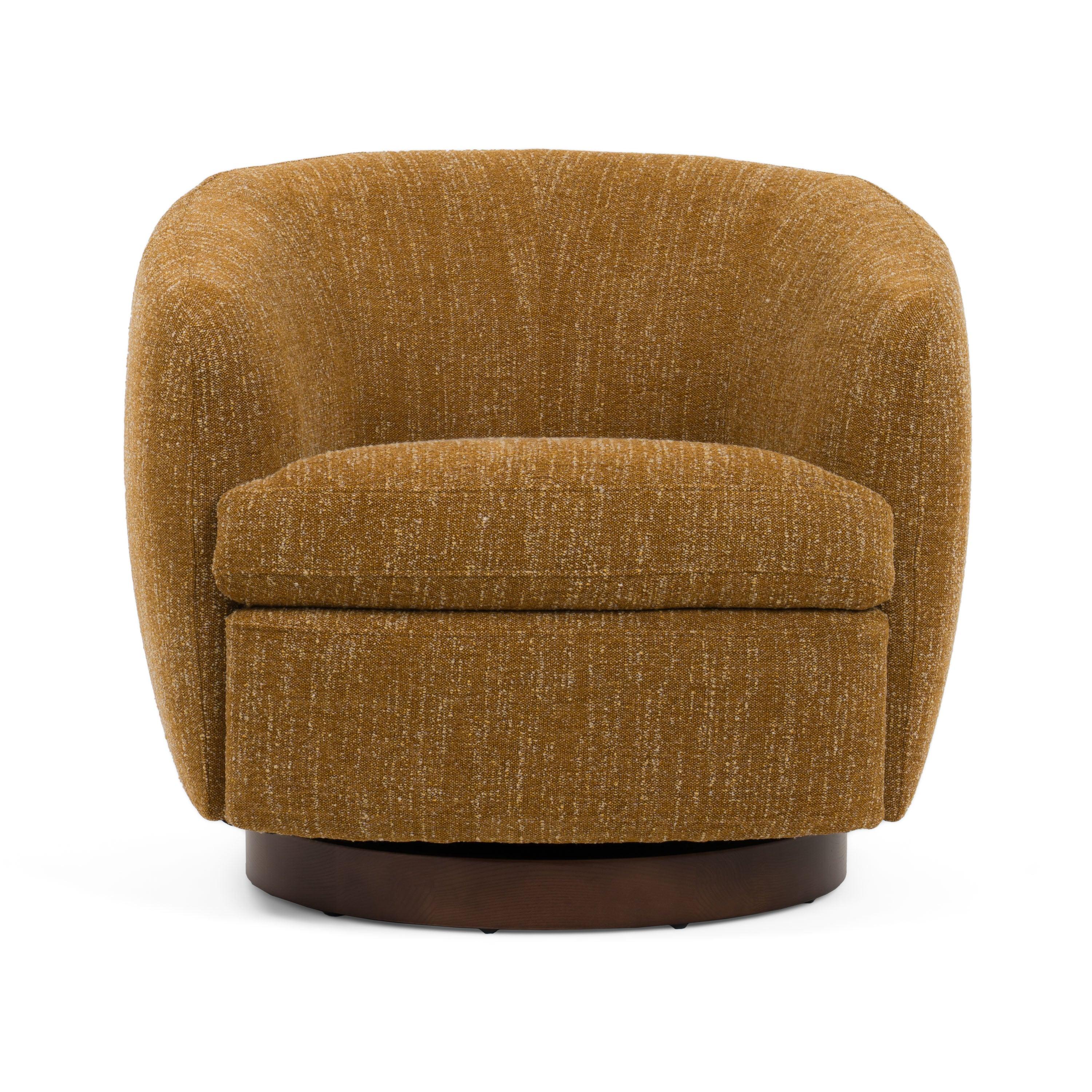 Divani Casa Wendt Modern Mustard Fabric Swivel Accent Chair