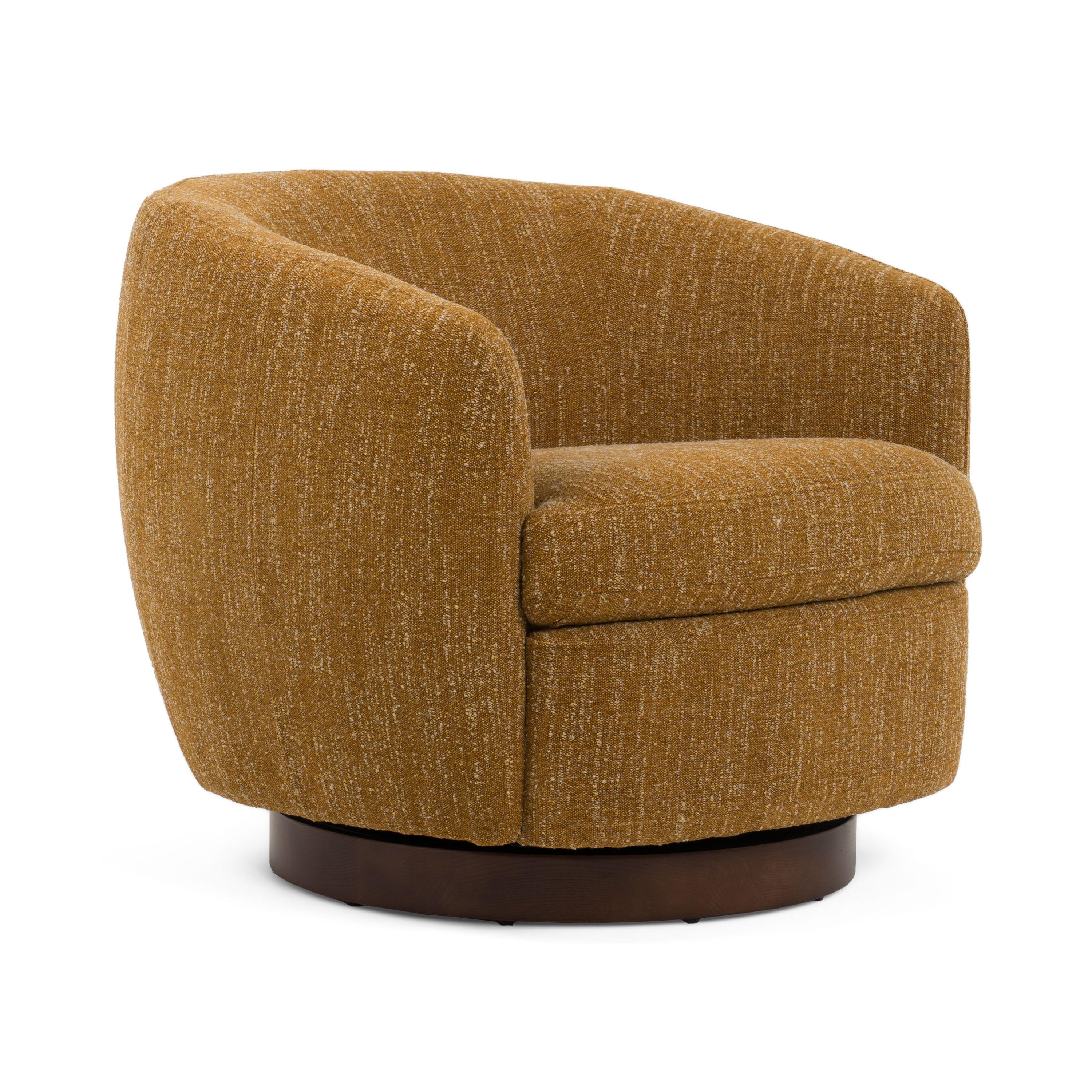 Divani Casa Wendt Modern Mustard Fabric Swivel Accent Chair