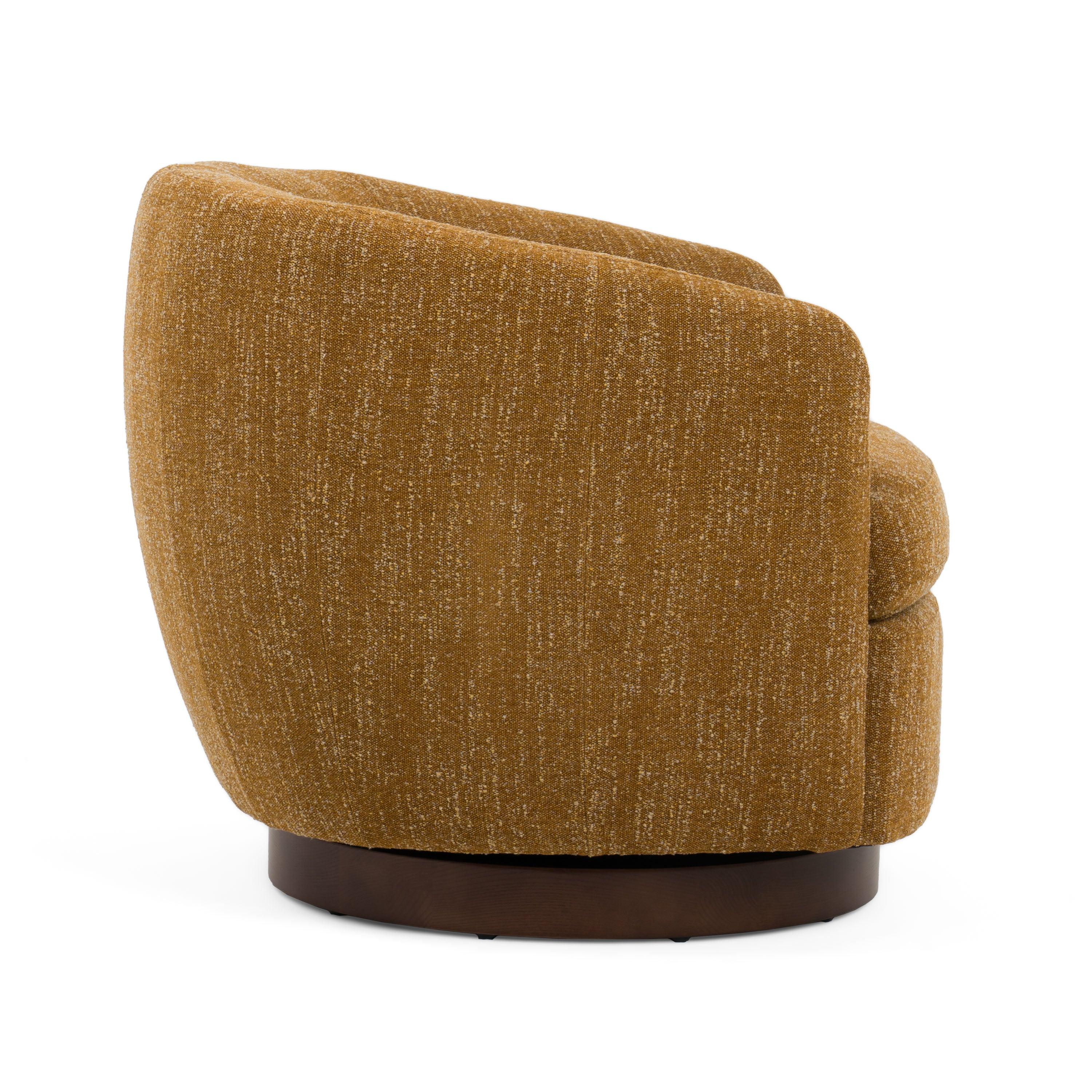 Divani Casa Wendt Modern Mustard Fabric Swivel Accent Chair